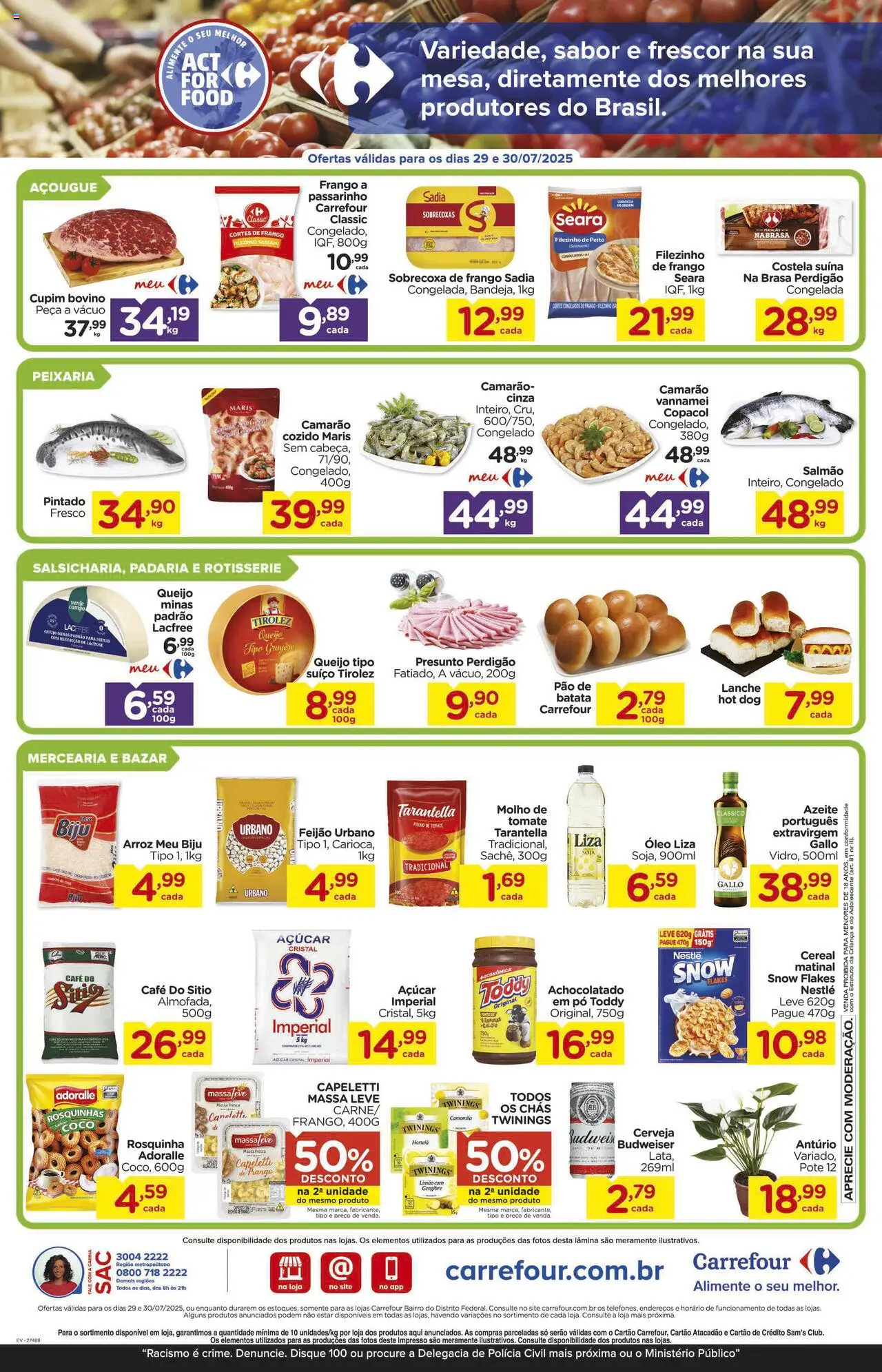 Carrefour Bairro Folheto - válido de 29.07.2025 | Página: 2 | Produtos: Pão, Presunto, Cerveja, Arroz