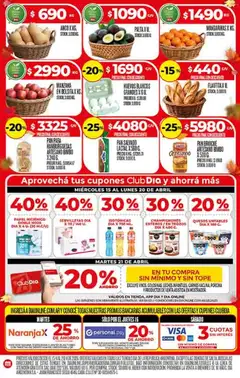 Vista previa Supermercado DIA Ofertas válido desde el 15.04.2026 | Página: 4 | Productos: Servilletas, Palta, Pan, Mandarinas