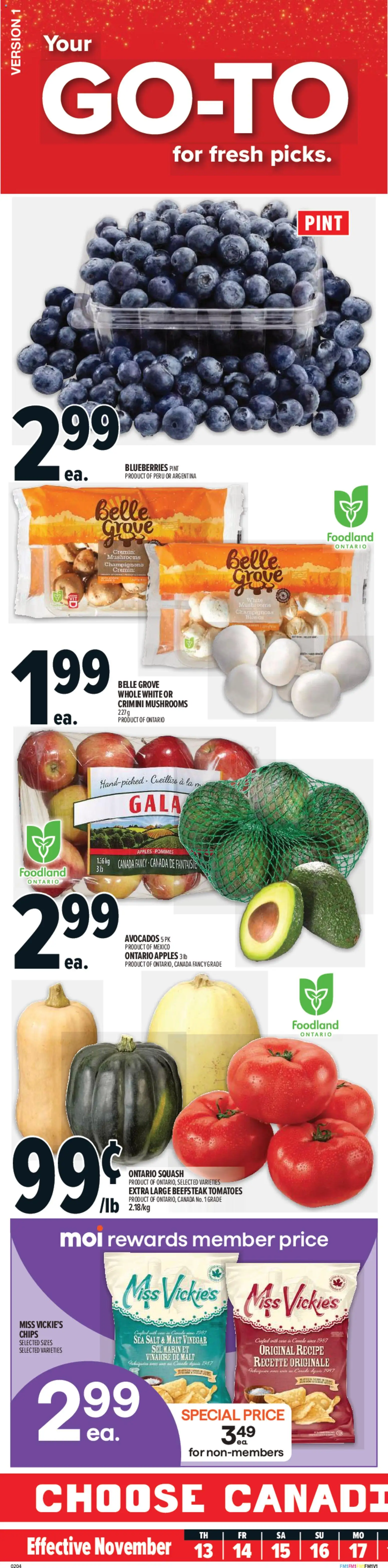 Metro flyer valid from 13.11.2025 | Page: 1 | Products: Chips, Apples, Tomatoes