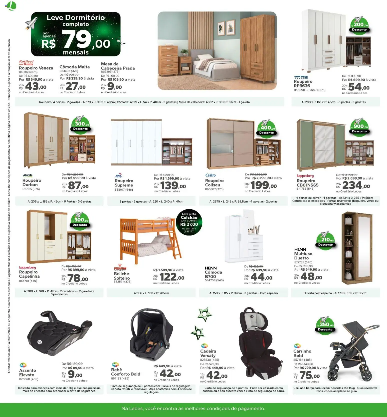 Lebes Folheto - válido de 01.11.2025 | Página: 12 | Produtos: Porta, Colchão, Mesa de cabeceira, Cinto