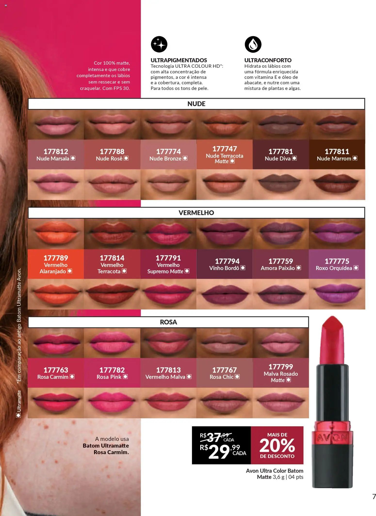 Avon Folheto - válido de 18.02.2026 | Página: 7 | Produtos: Batom, Óleo, Vinho