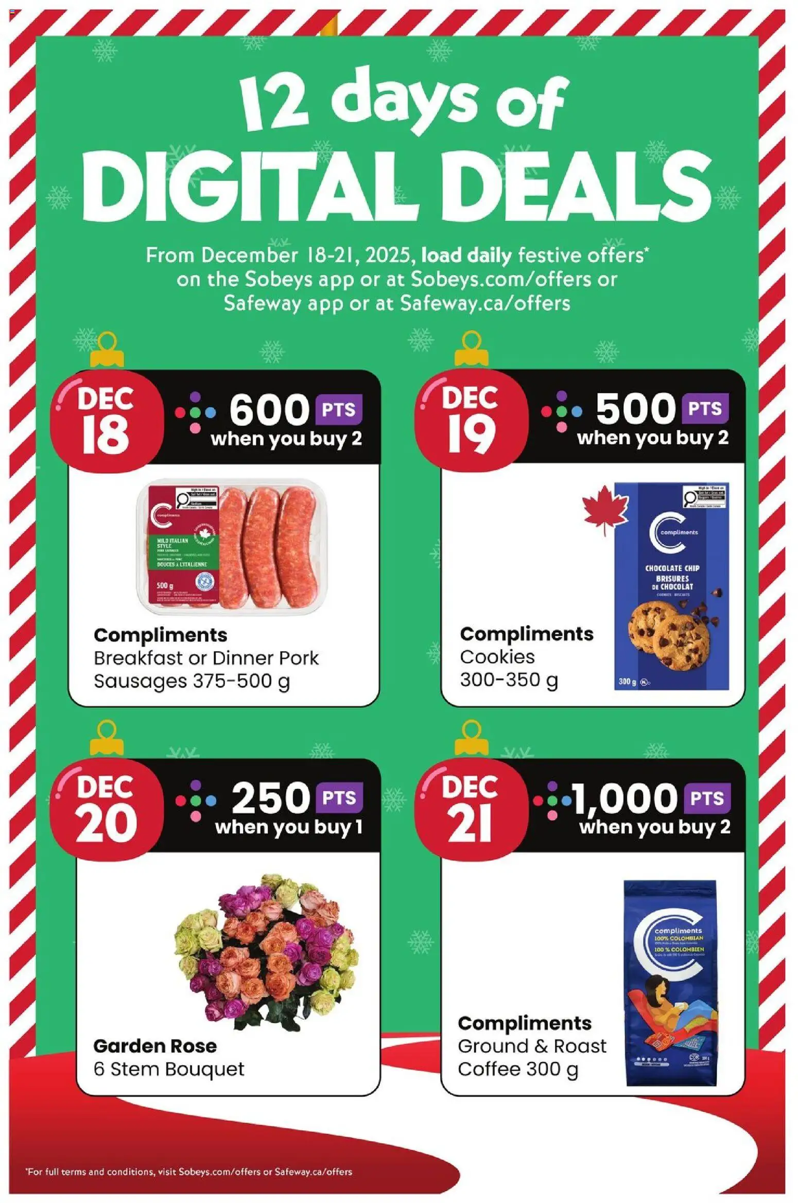 Sobeys flyer valid from 18.12.2025 | Page: 13 | Products: Cookies, Coffee, Chocolate, Pork