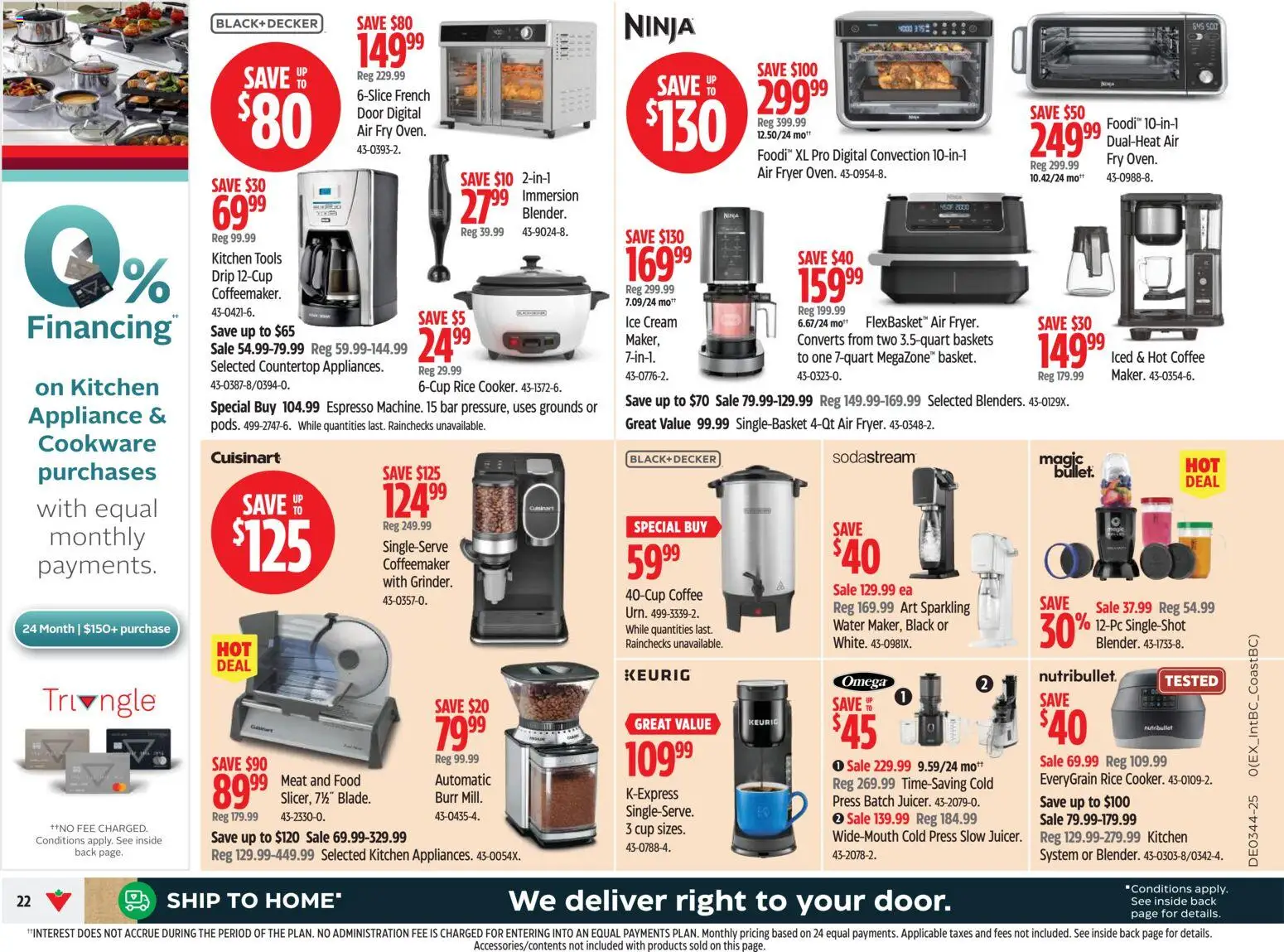 Canadian Tire flyer valid from 23.10.2025 | Page: 22 | Products: Cream, Ice cream, Fryer, Coffee