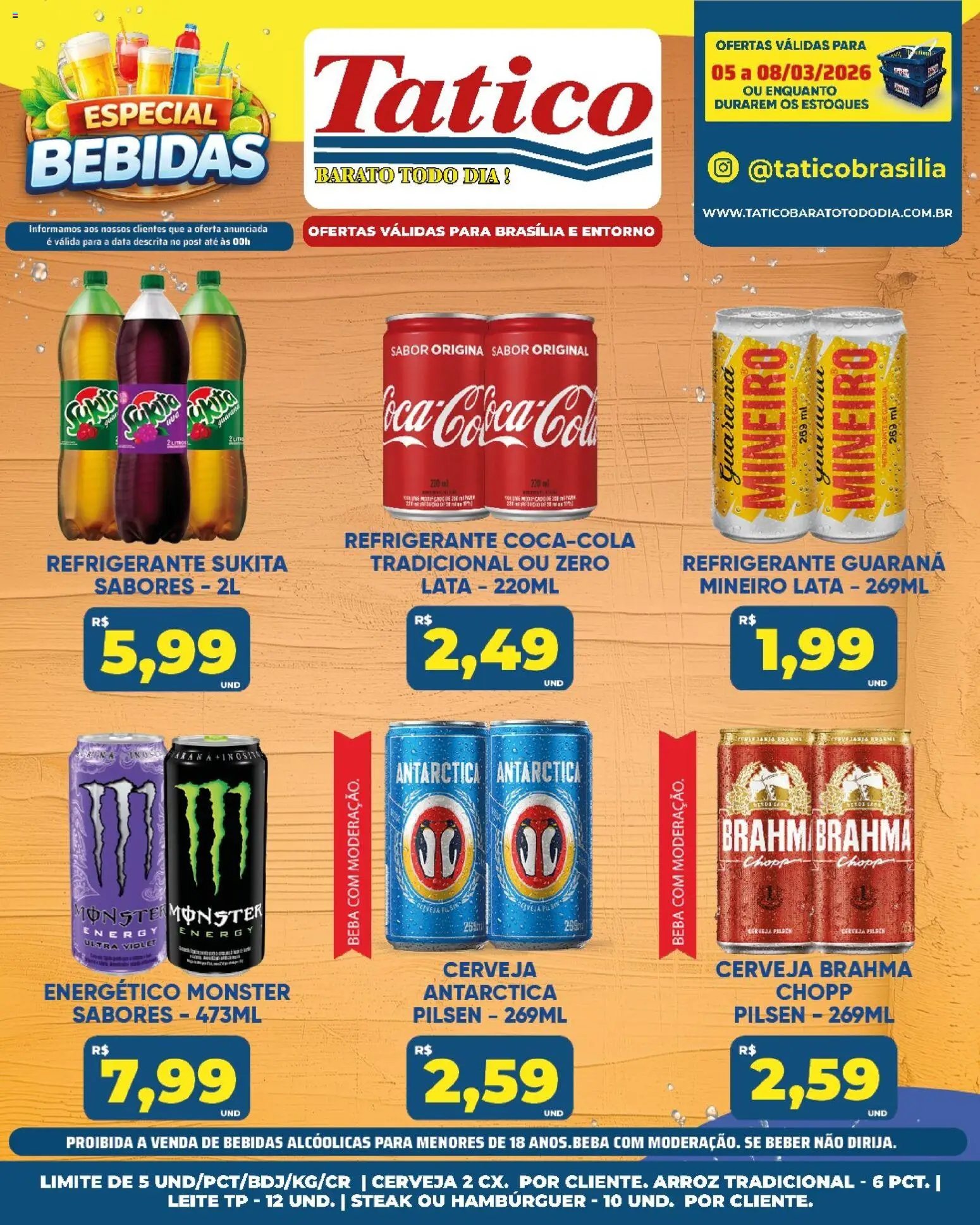 Tatico Folheto - válido de 09.03.2026 | Página: 40 | Produtos: Guaraná, Leite, Arroz, Monster