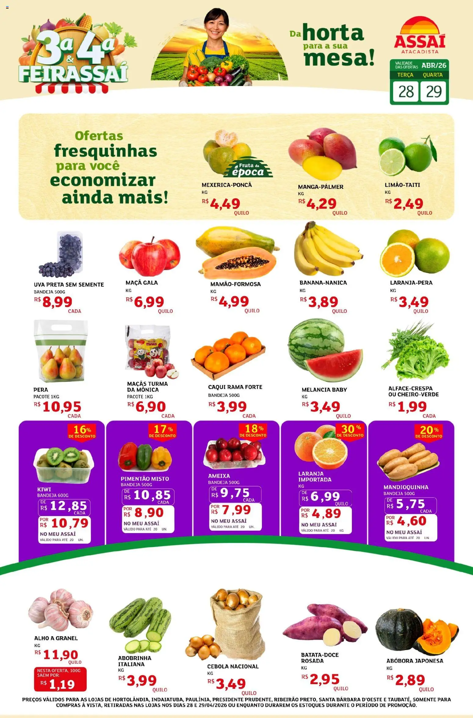 Assaí Atacadista Folheto - válido de 28.04.2026 | Página: 1 | Produtos: Pera, Cebola, Mandioquinha, Pimentão