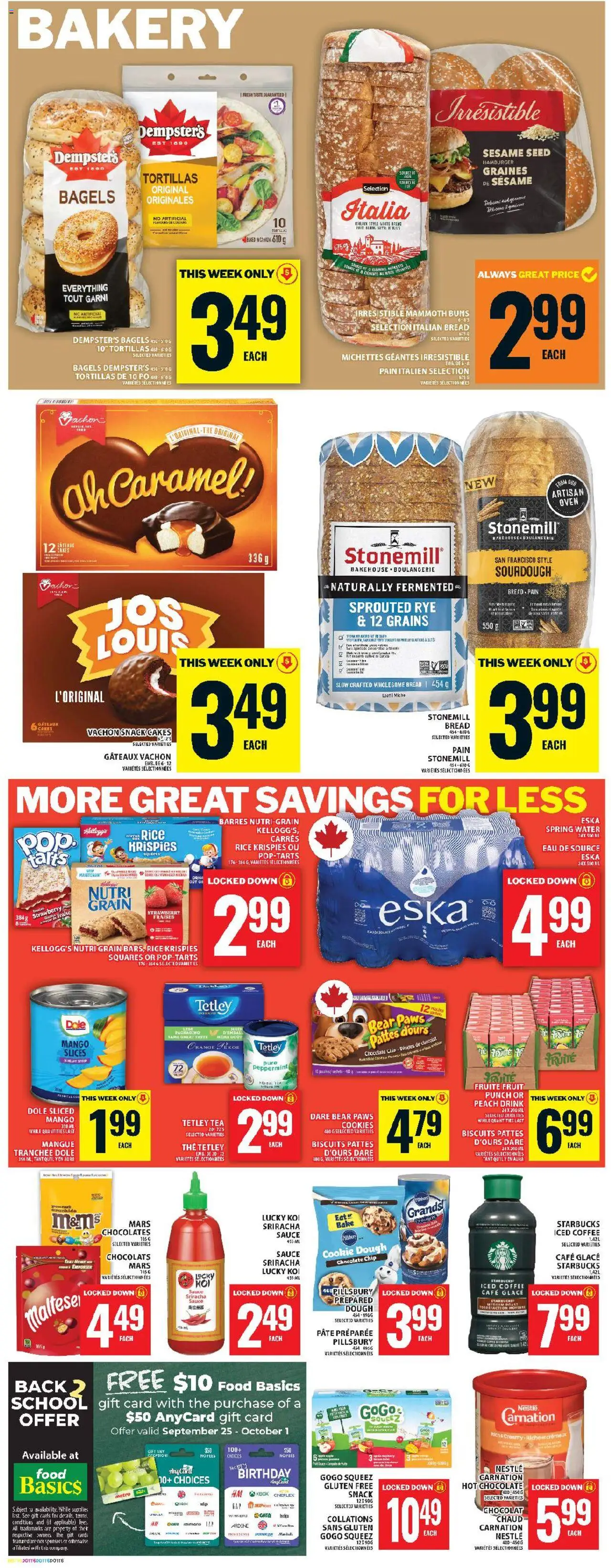 Food Basics flyer valid from 25.09.2025 | Page: 8 | Products: Tea, Cookies, Xbox, Bread