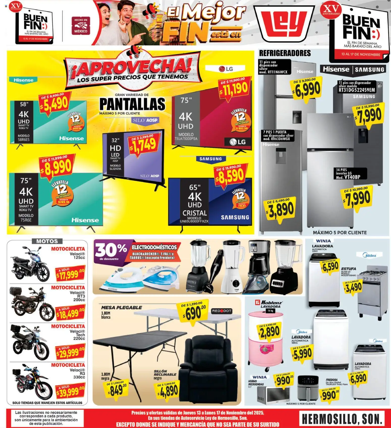 Nuevas ofertas de Casa Ley válidas en toda la República Mexicana desde el 13.11.2025. ¡Encuentra las mejores ofertas en Casa Ley folleto Hermosillo! | Página: 1 | Productos: Cocina, Freidora, Pintura, Sobre