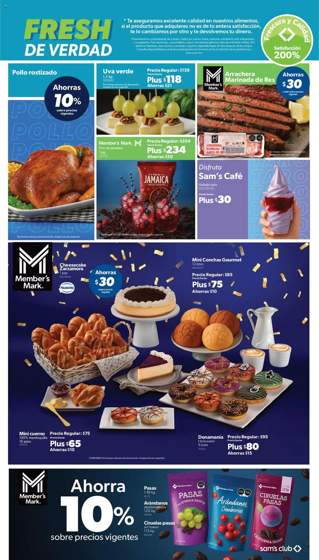 Nuevas ofertas de Sam's Club válidas en toda la República Mexicana desde el 01.10.2025. ¡Encuentra las mejores ofertas en Sam's Club - Catálogo Plus Fest Nacional! | Página: 9 | Productos: Mantequilla, Res, Helado, Té