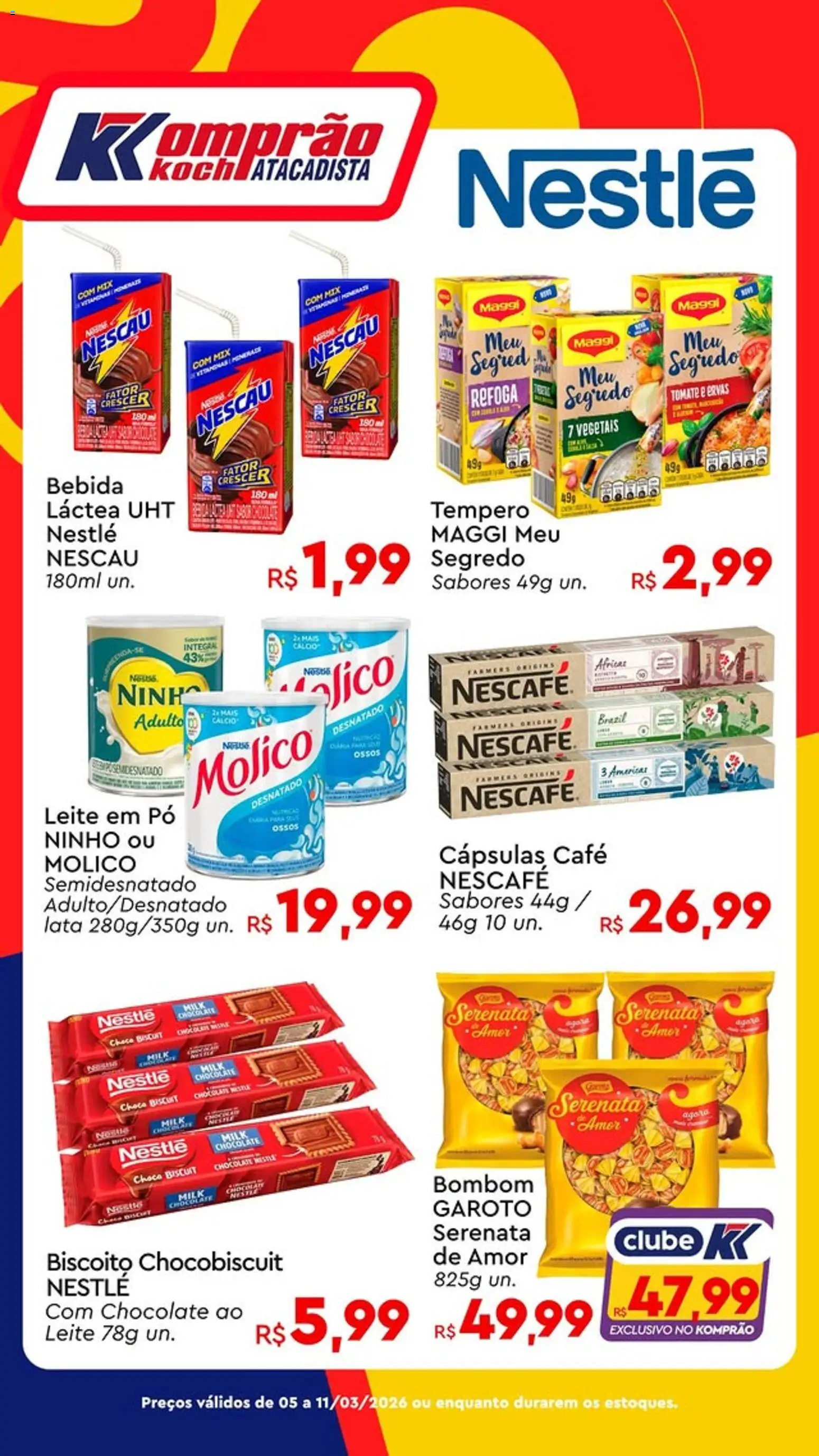 Komprao Atacadista Folheto - válido de 05.03.2026 | Página: 1 | Produtos: Pó, Chocolate, Bebida, Leite em pó