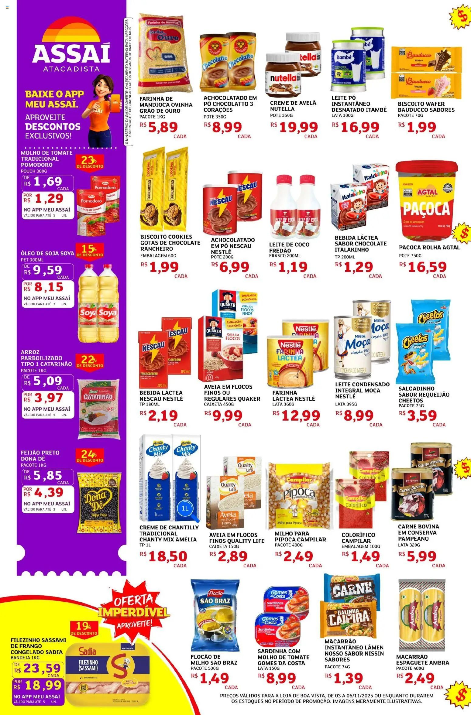 Assaí Atacadista Folheto - válido de 03.11.2025 | Página: 2 | Produtos: Nescau, Flocos, Cheetos, Pipoca