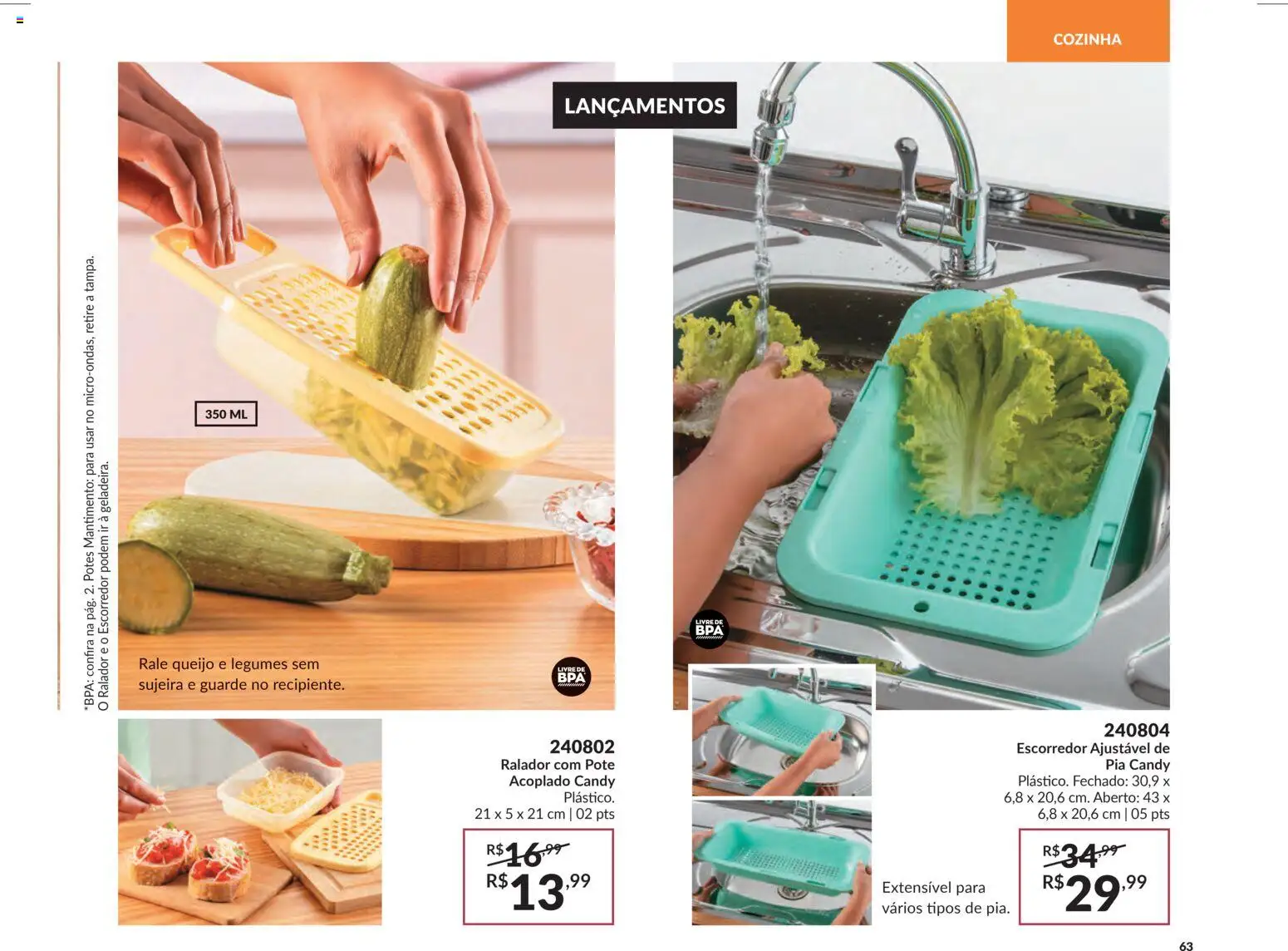 Avon Folheto - válido de 06.01.2026 | Página: 63 | Produtos: Escorredor, Queijo, Pia, Potes