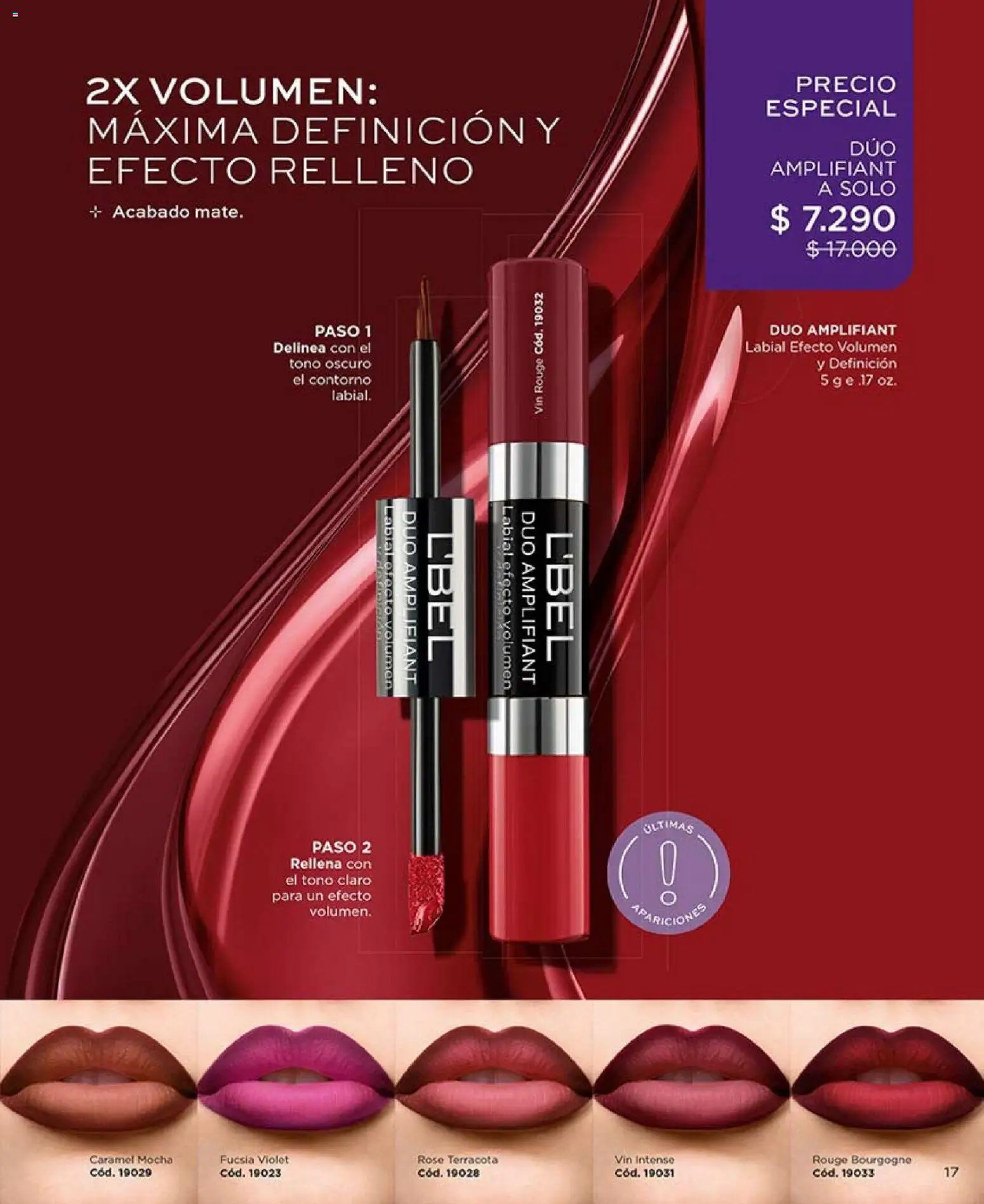 Catálogo L'Bel Campaña2x │ válido desde el 16.01.2026 | Página: 17 | Productos: Contorno, Labial