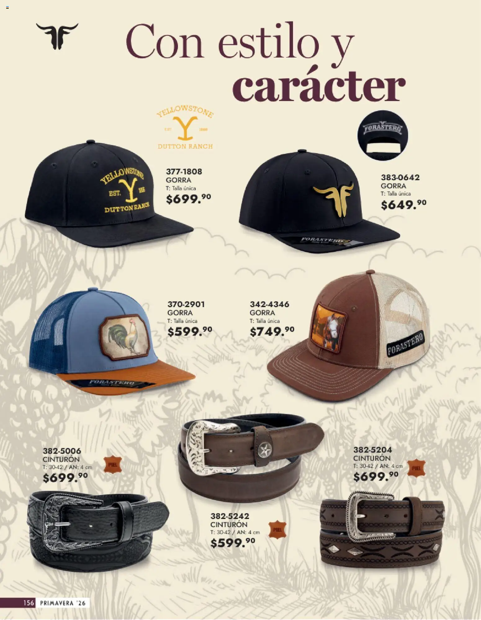 Nuevas ofertas de Andrea válidas en toda la República Mexicana desde el 25.01.2026. ¡Encuentra las mejores ofertas en Andrea catálogo Calzado Caballero! | Página: 156 | Productos: Gorra, Cinturón