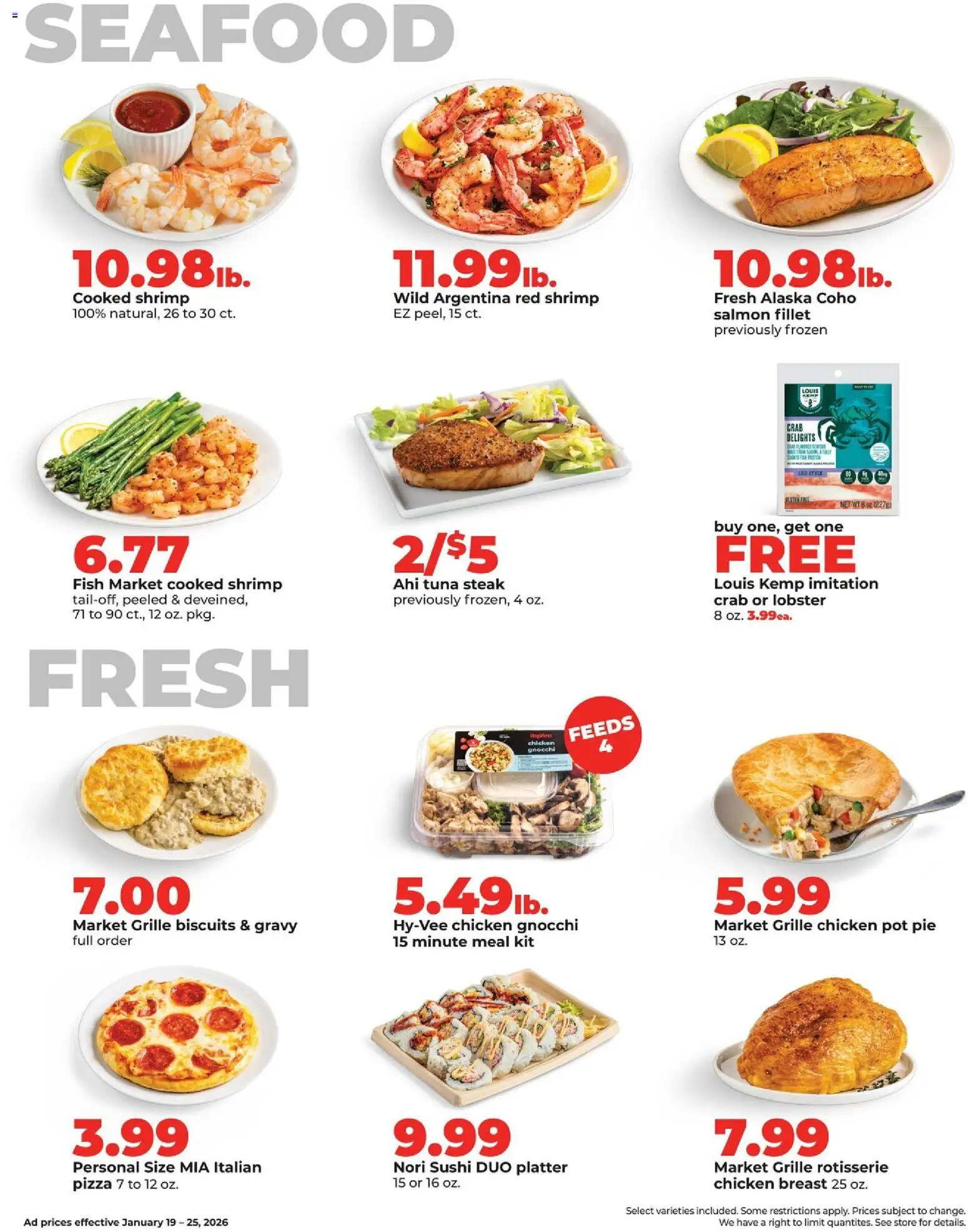 HyVee Weekly Ad - valid from 19.01.2026 | Page: 14 | Products: Pizza, Fish, Seafood