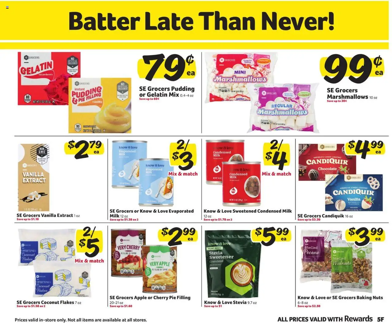Winn Dixie In-Store Flyer - valid from 15.10.2025 | Page: 5 | Products: Milk, Nuts, Flakes, Cherry Pie
