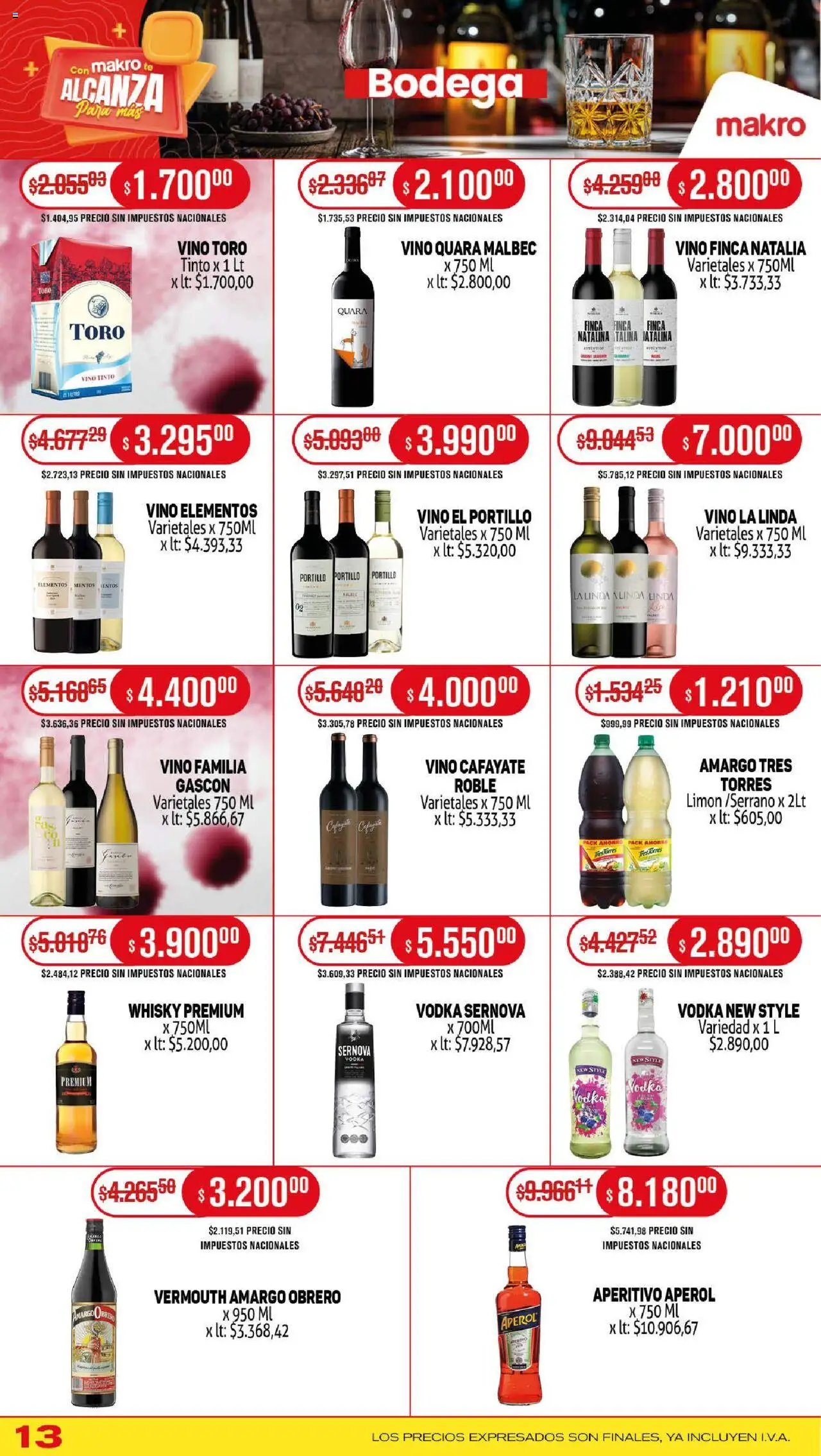 Makro ofertas │ válido desde el 25.09.2025 | Página: 13 | Productos: Vodka, Whisky, Limón, Té