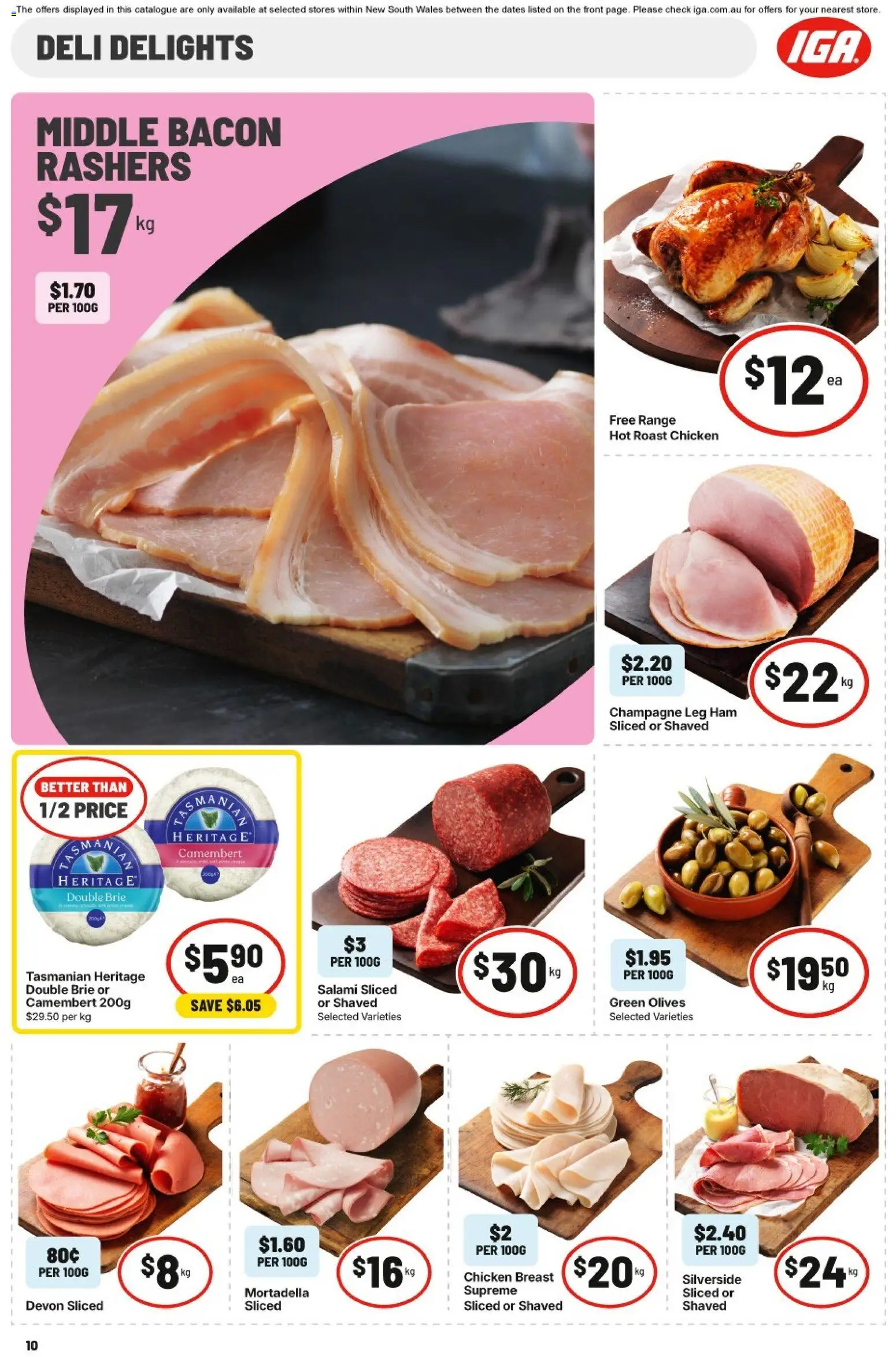 IGA catalogue - valid from 11.03.2026 | Page: 12 | Products: Salami, Ham, Chicken, Olives