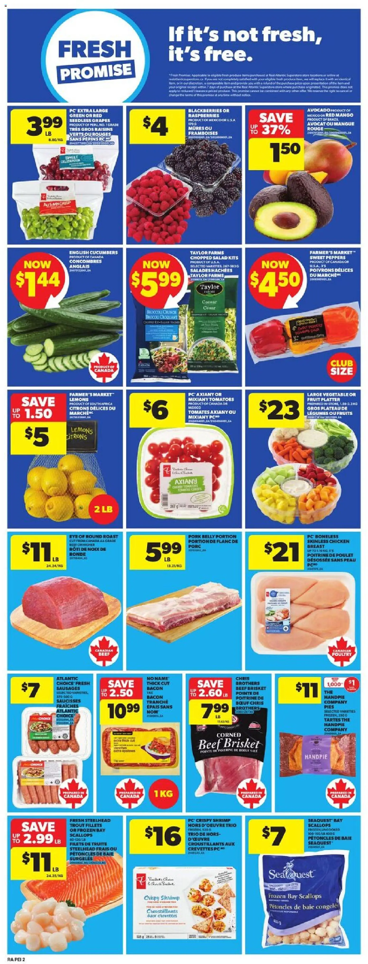 Atlantic Superstore flyer valid from 11.12.2025 | Page: 5 | Products: Salad, PC, Pork, Tomatoes