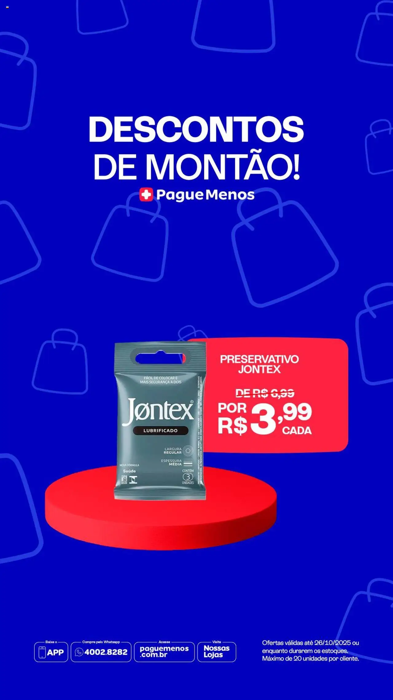 Pague Menos Folheto - válido de 20.10.2025 | Página: 1 | Produtos: Preservativo