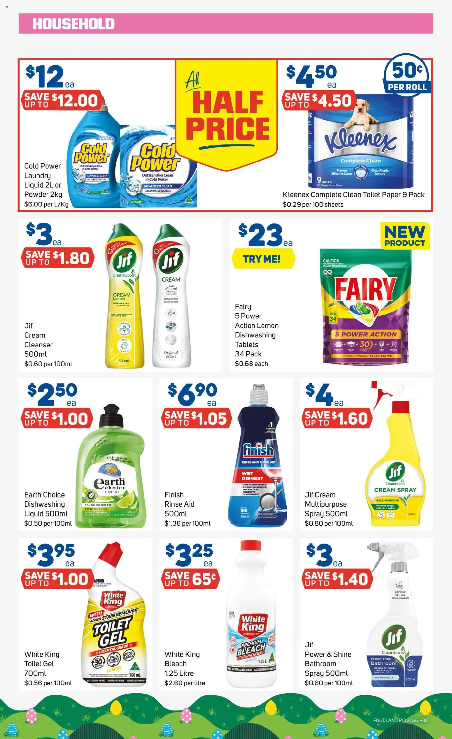 Foodland catalogue - valid from 25.03.2026 | Page: 32 | Products: Household, Toilet paper, Lemon, Laundry