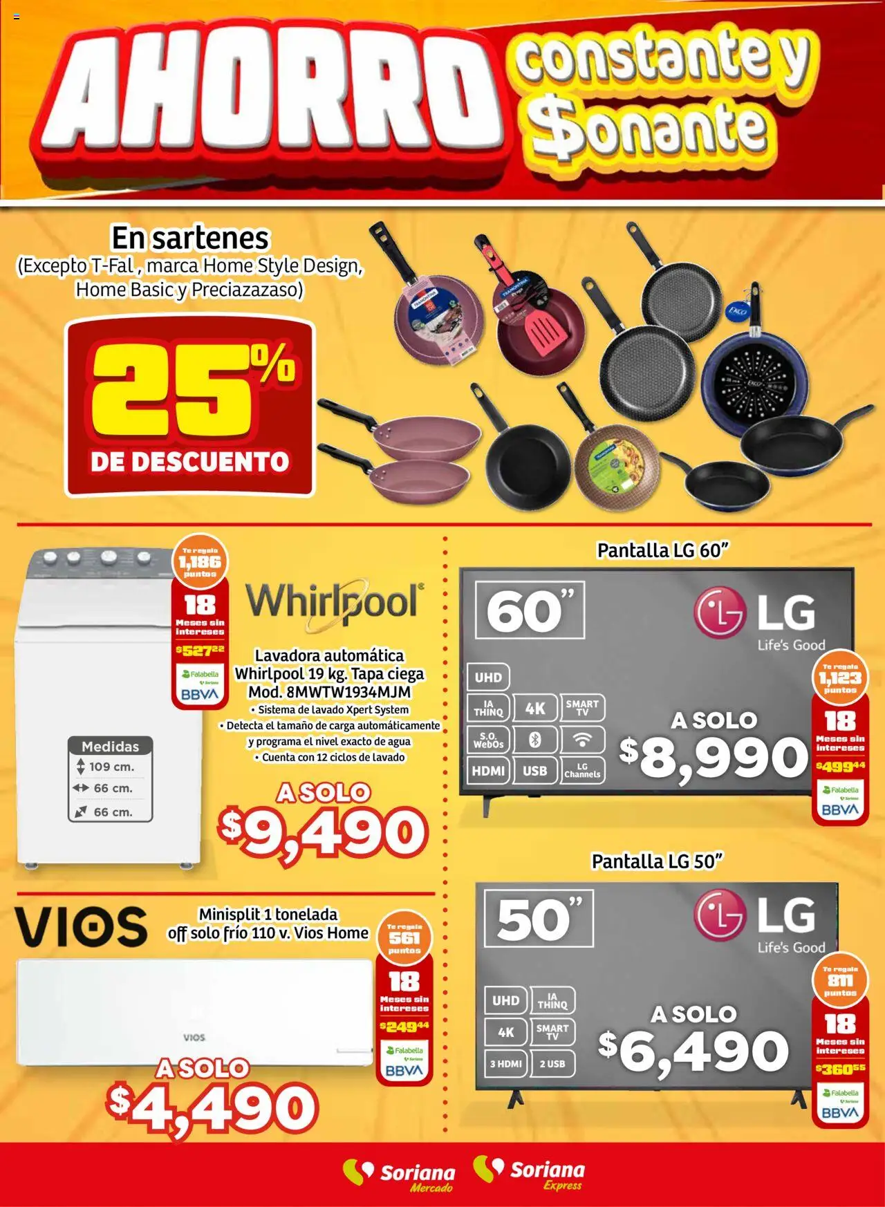 Nuevas ofertas de Soriana válidas en toda la República Mexicana desde el 02.10.2025. ¡Encuentra las mejores ofertas en Soriana - Fin de Semana Mercado: Ags, Nay, Jal, Qro, Col, Mich, Gto, Hgo, Tlax, Mor, Pue, Gro, Oax, Edo. de Mex, CDMX, Zac y SLP! | Página: 9 | Productos: Agua, Lavadora, Té