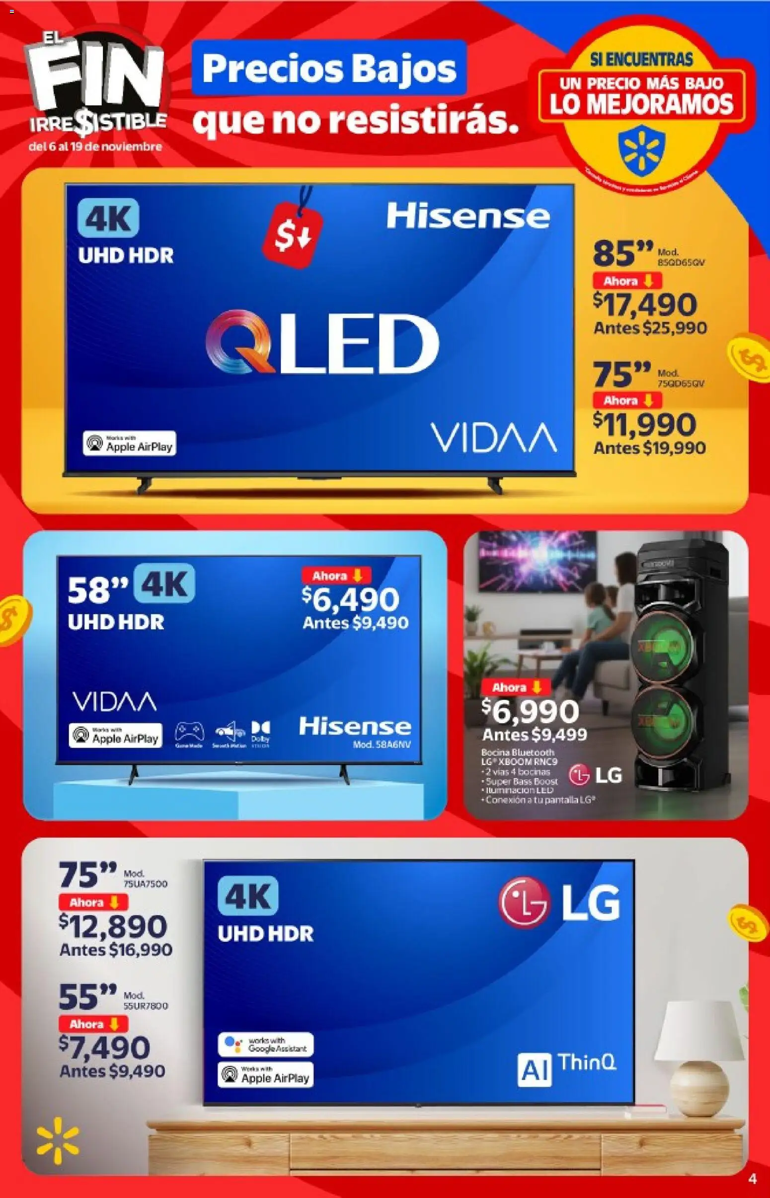 Nuevas ofertas de Walmart válidas en toda la República Mexicana desde el 06.11.2025. ¡Encuentra las mejores ofertas en Walmart Buen Fin ! | Página: 4 | Productos: Bocina