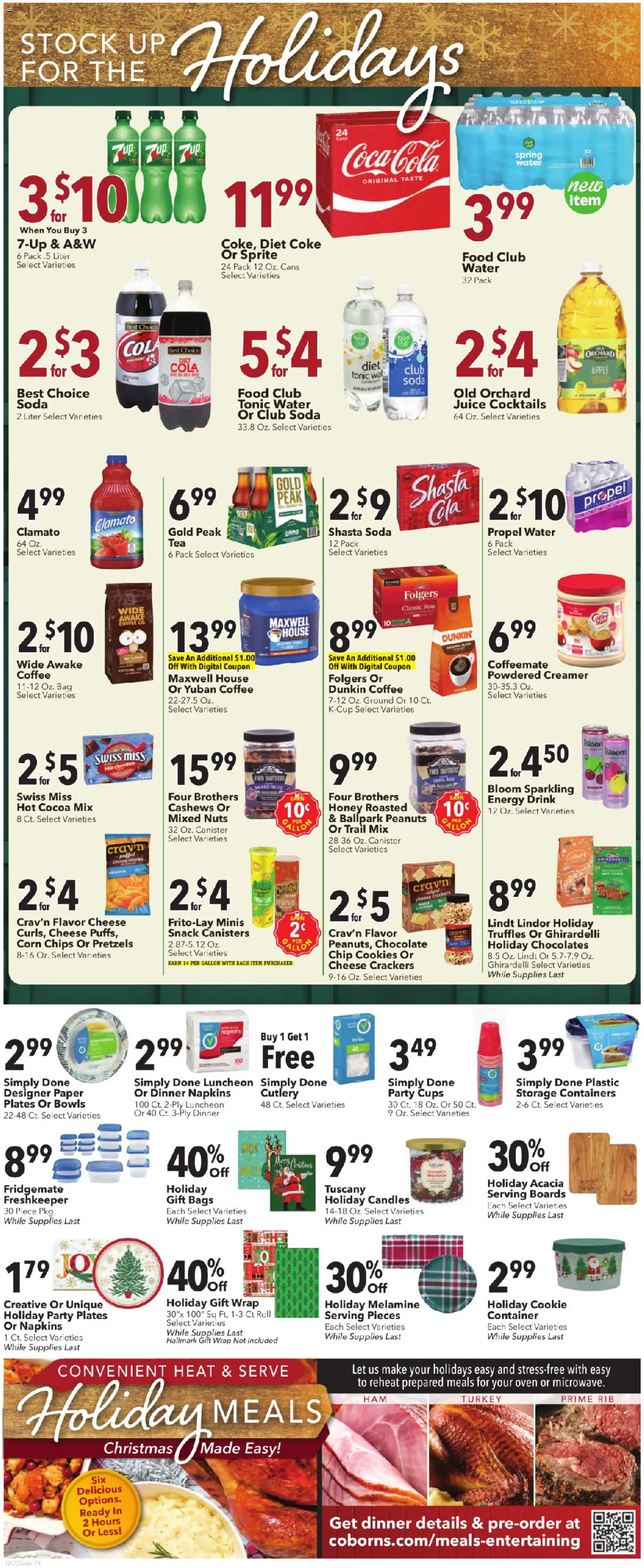 Coborn's Weekly Ad - valid from 10.12.2025 | Page: 4 | Products: Corn, Coffee, Juice, Water