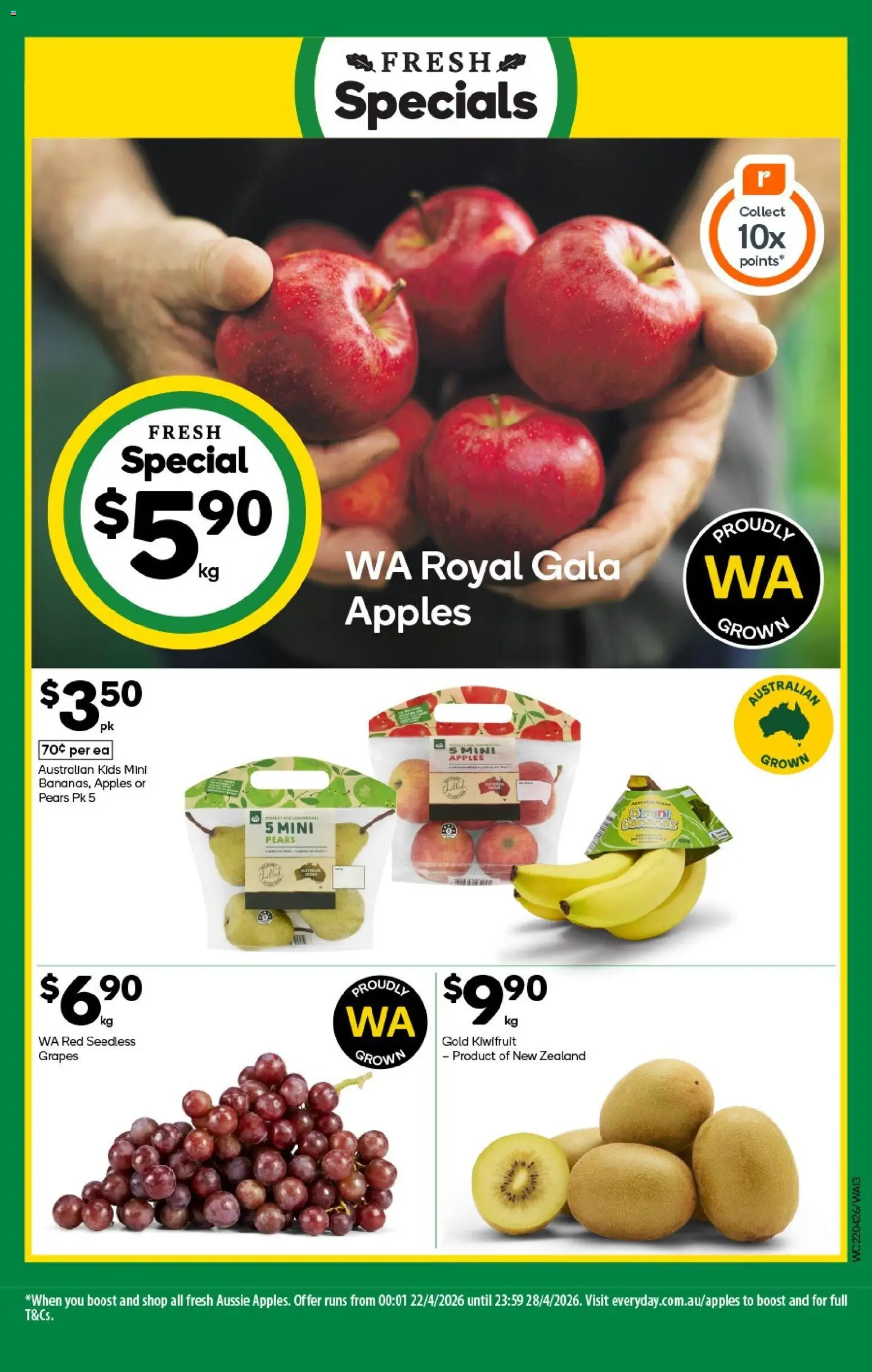 Woolworths catalogue - valid from 22.04.2026 | Page: 13 | Products: Apples, Kiwifruit, Grapes