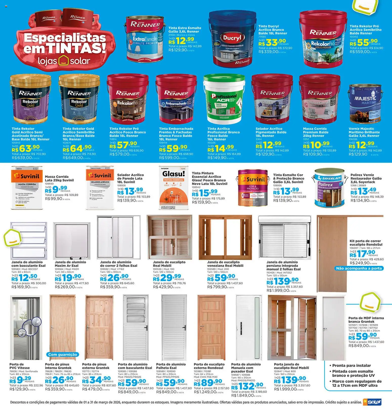 Lojas Solar Folheto - válido de 01.03.2026 | Página: 8 | Produtos: Janela, Persiana, Verniz, Tinta