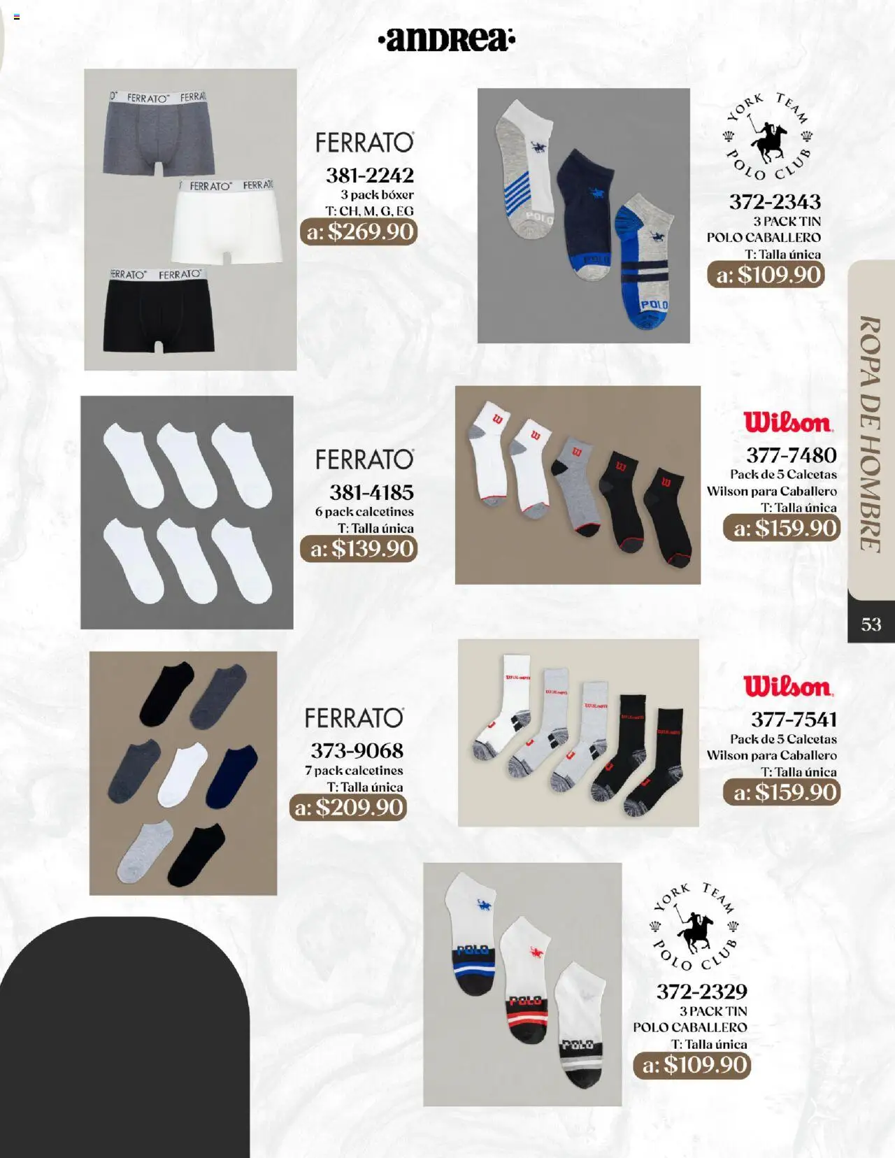 Nuevas ofertas de Andrea válidas en toda la República Mexicana desde el 24.08.2025. ¡Encuentra las mejores ofertas en Andrea - Catálogo Esenciales de Otoño! | Página: 53 | Productos: Calcetas, Ropa