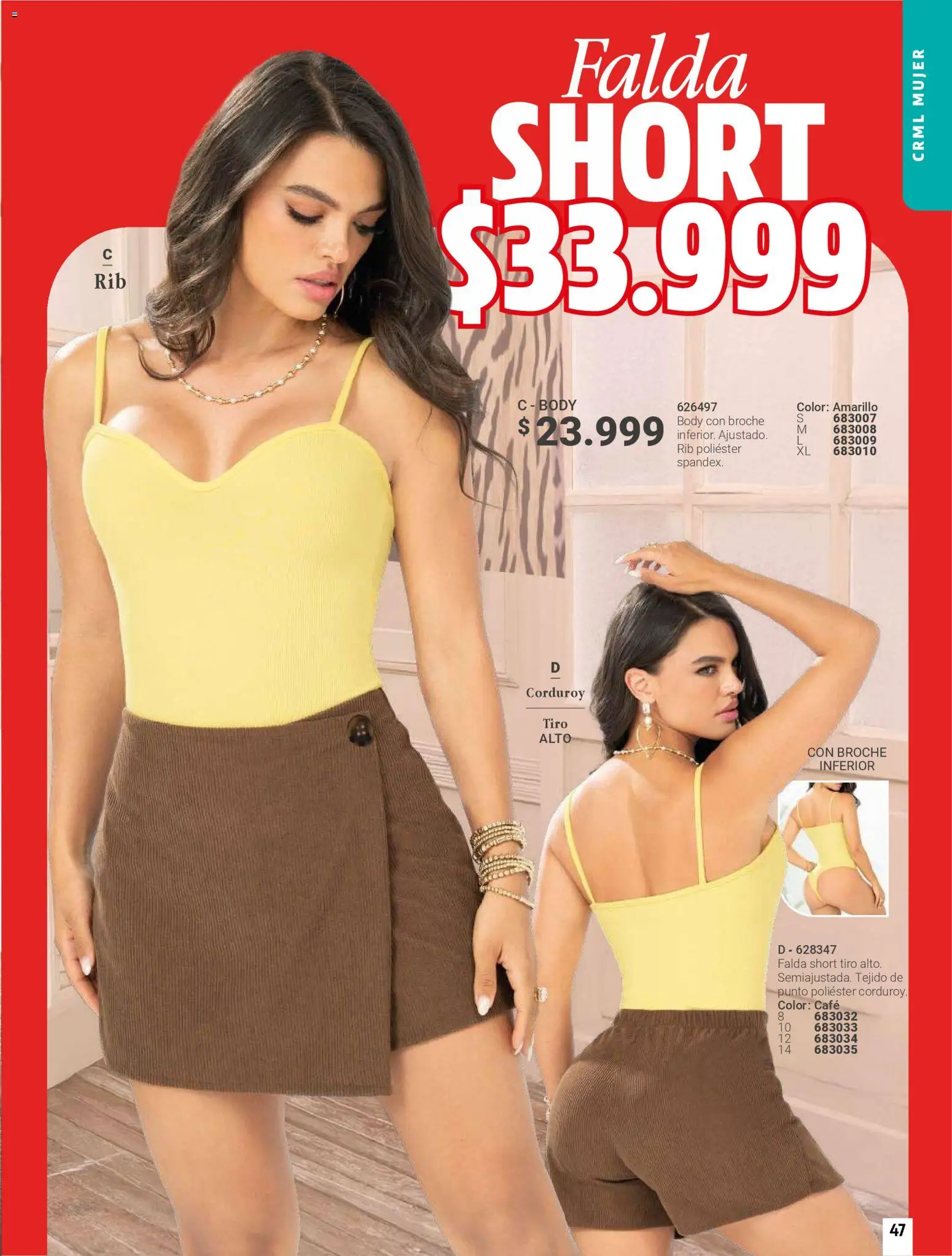 Carmel revista - valida desde el 01.05.2026 | Página: 47 | Productos: Falda, Body, Short, Café