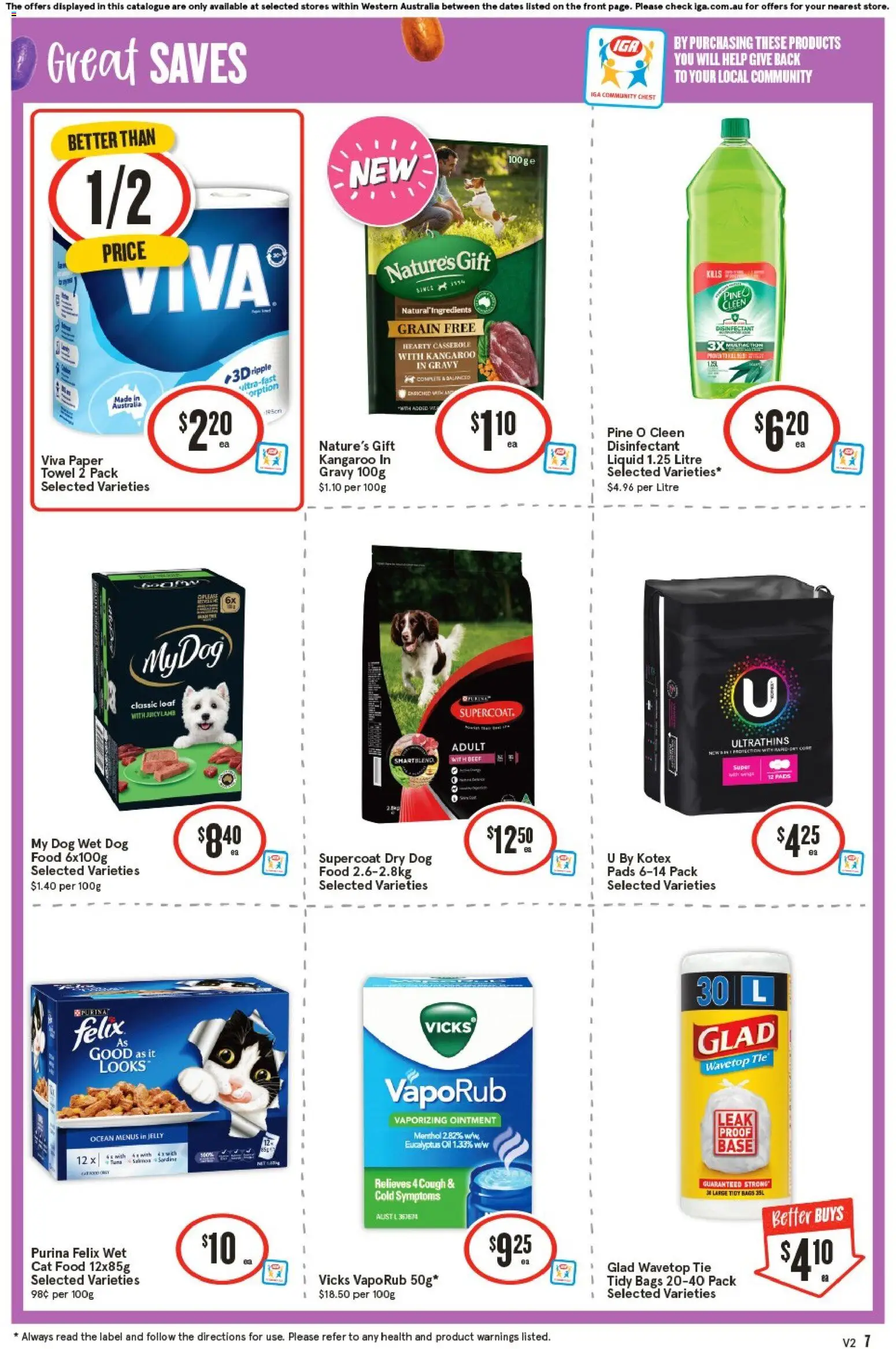 IGA catalogue - valid from 04.04.2026 | Page: 7 | Products: Oil, Beef, Tie, VapoRub