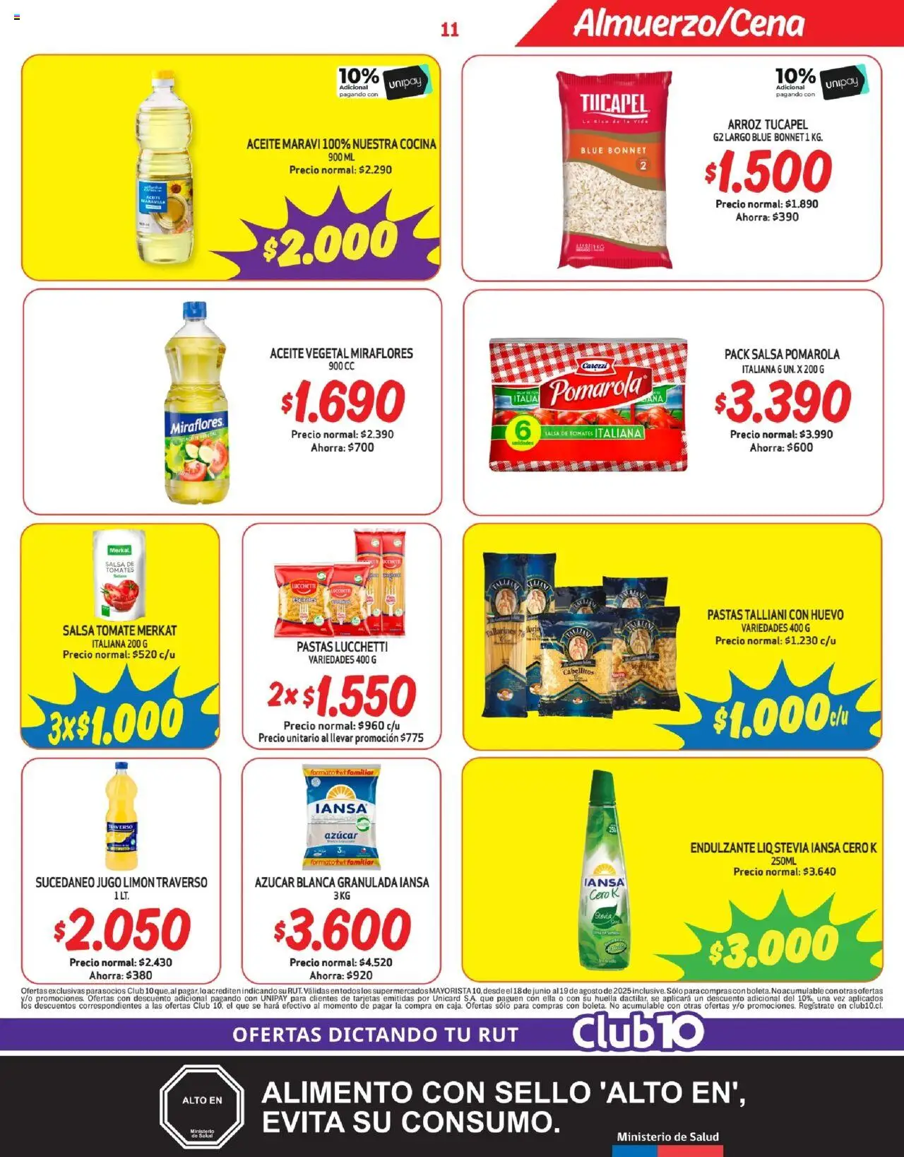 Mayorista 10 Ofertas │ válido desde el 17.08.2025 | Página: 11 | Productos: Limón, Cocina, Tomates, Azucar
