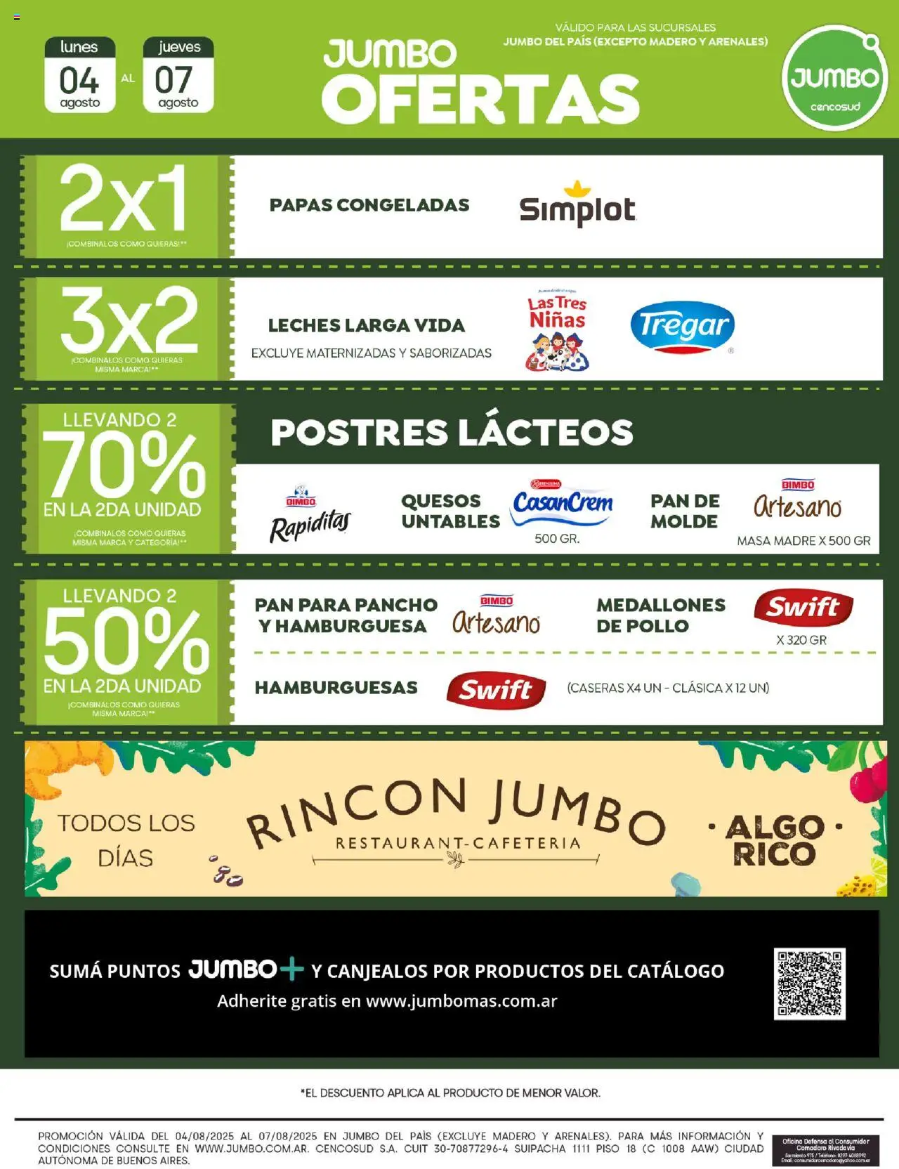 Jumbo ofertas - Comodoro │ válido desde el 04.08.2025 | Página: 2 | Productos: Teléfono, Molde, Pollo, Pan