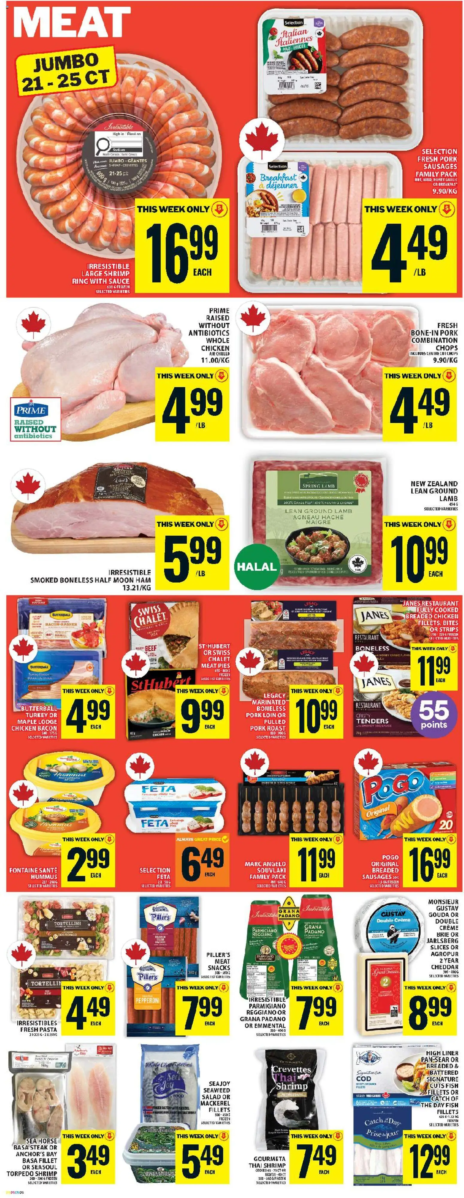 Food Basics flyer valid from 02.04.2026 | Page: 8 | Products: Beef, Salad, Chicken, Pork