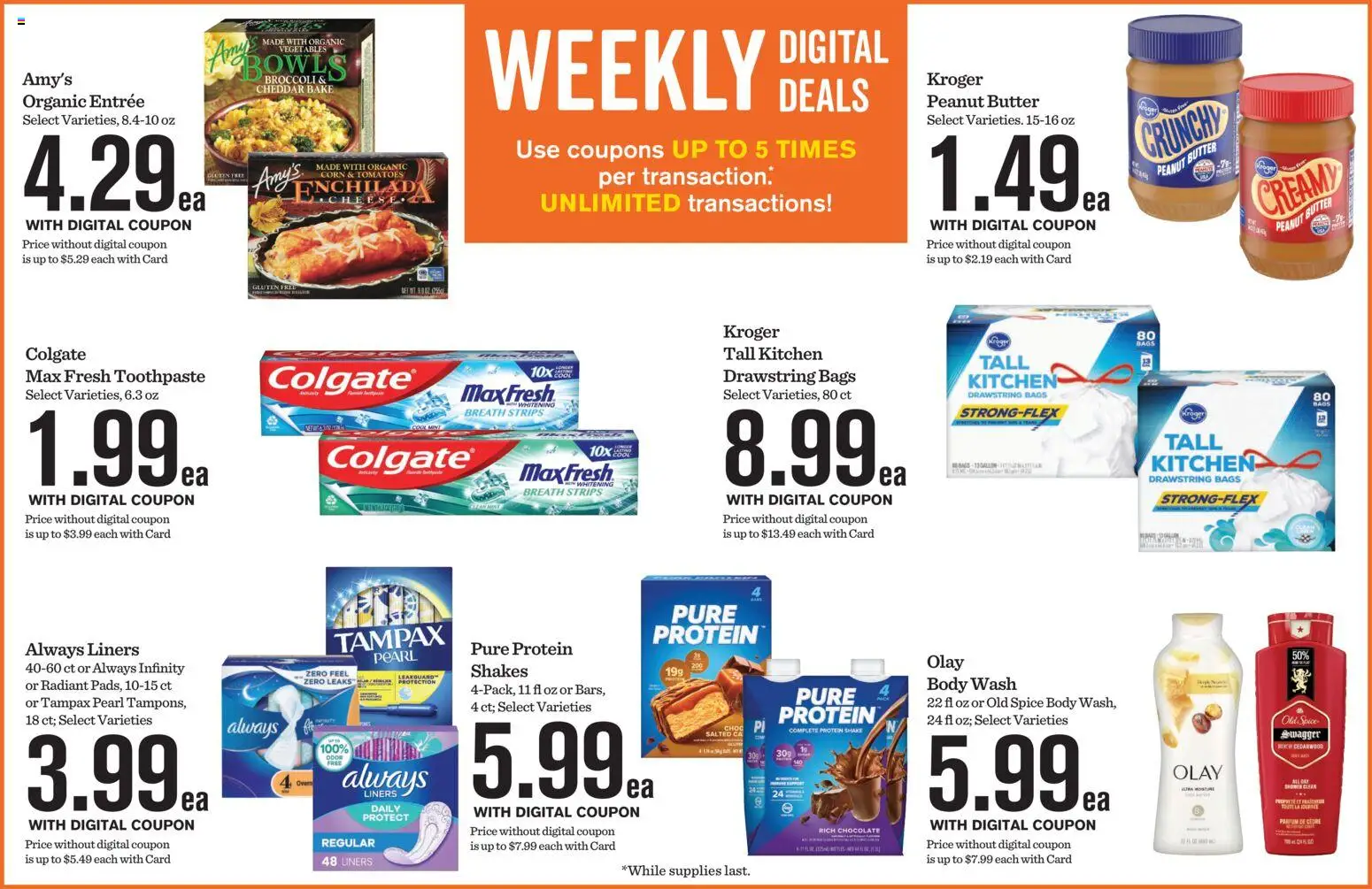 Mariano's Weekly Ad - valid from 22.04.2026 | Page: 4 | Products: Broccoli, Chocolate, Toothpaste, Body Wash