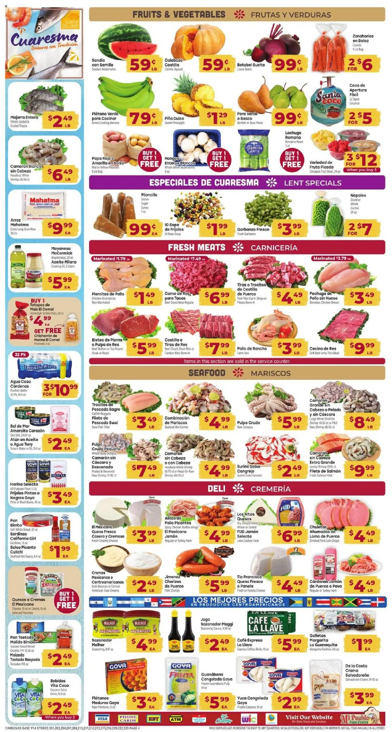 Cardenas Weekly Ad - valid from 18.03.2026 | Page: 4 | Products: Beef, Vegetables, Sugar, Watermelon