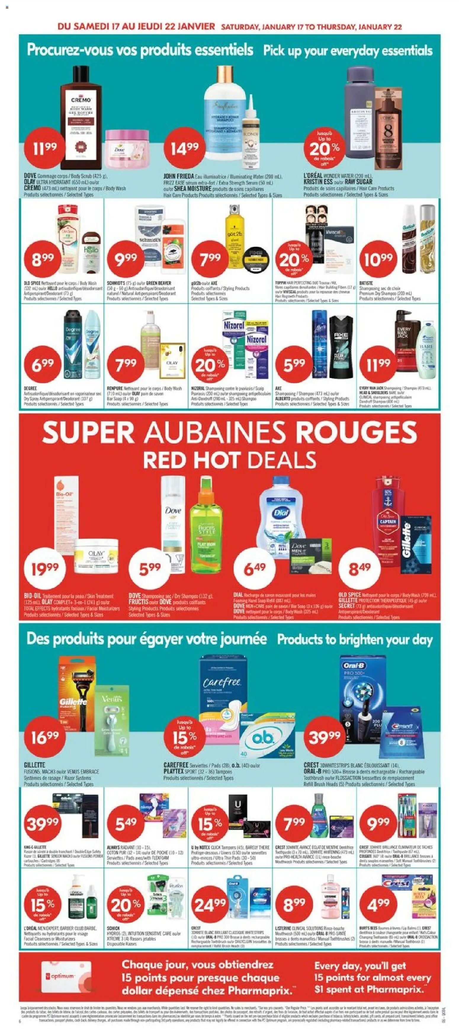 Pharmaprix flyer valid from 16.01.2026 | Page: 8 | Products: Brush, Shampoo, Body wash, Toothpaste