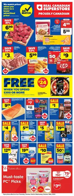 Preview of Real Canadian Superstore weekly flyer / circulaire from shop Real Canadian Superstore valid from 23.10.2025 | Page: 3 | Products: Rice, Yogurt, Juice, Pork