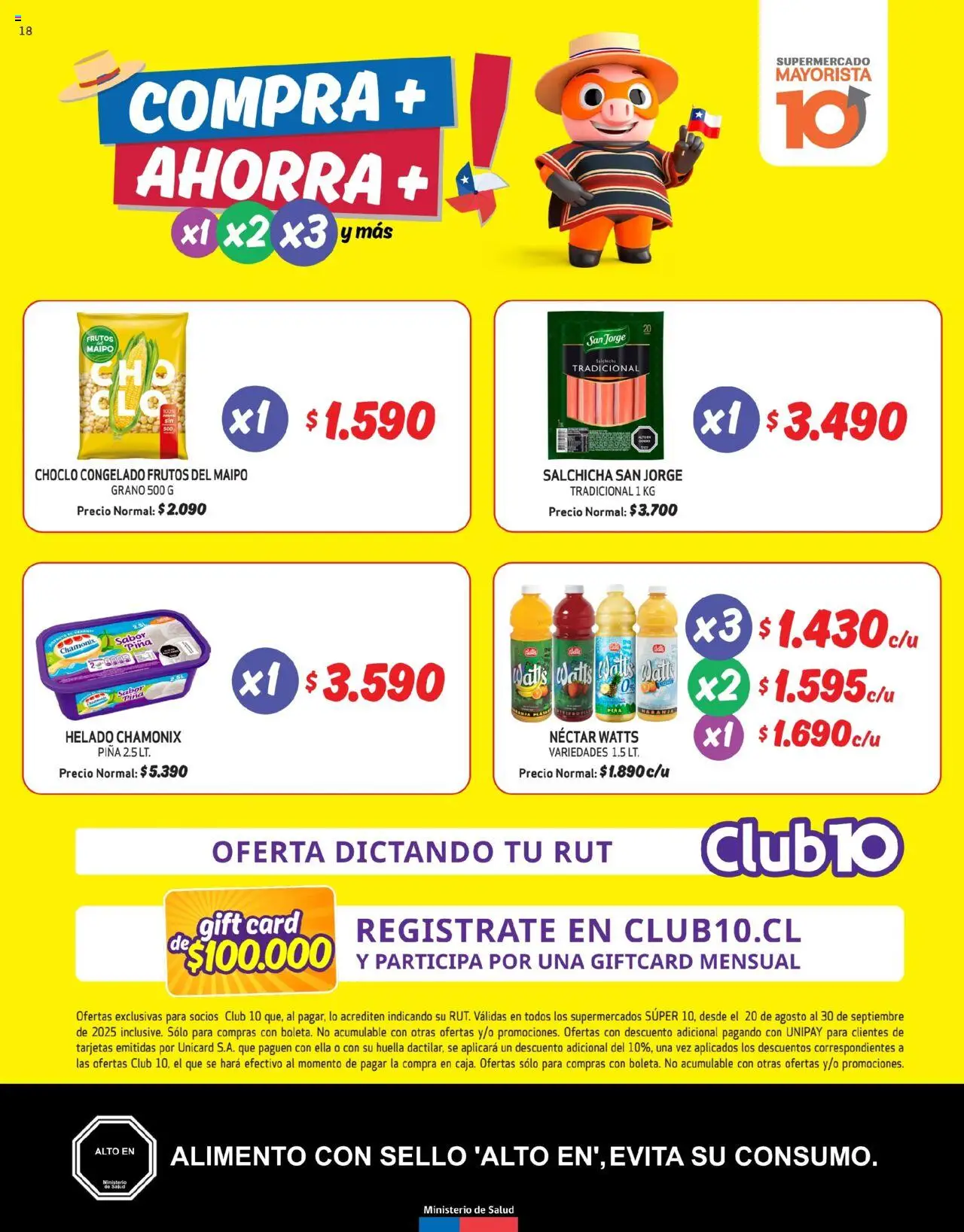 Mayorista 10 Ofertas │ válido desde el 20.08.2025 | Página: 18 | Productos: Choclo, Piña, Helado