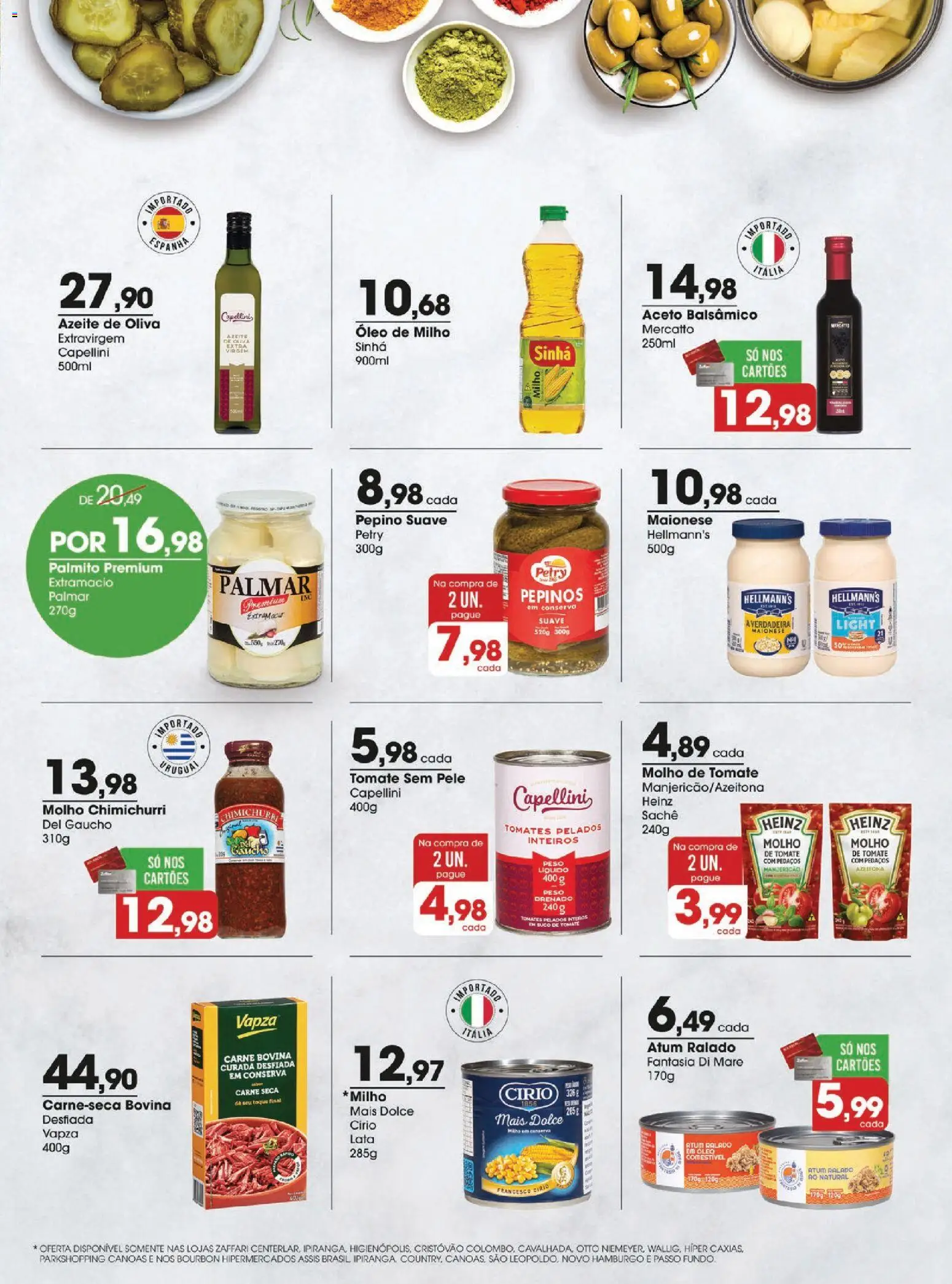 Zaffari Folheto - válido de 18.11.2025 | Página: 3 | Produtos: Manjericão, Molho de tomate, Maionese, Azeite