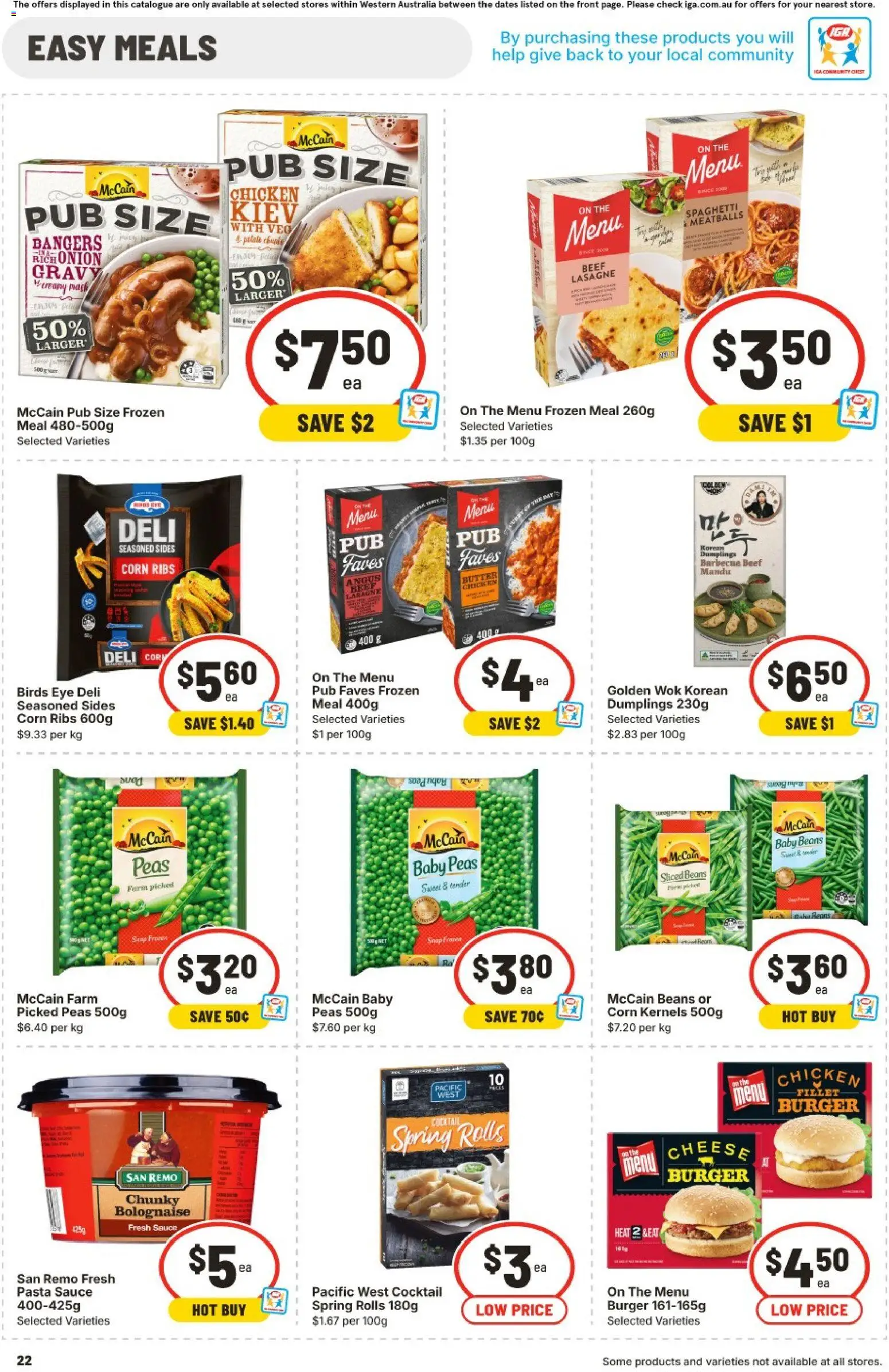IGA catalogue - valid from 11.03.2026 | Page: 22 | Products: Cheese, Chicken, Beef, Pasta