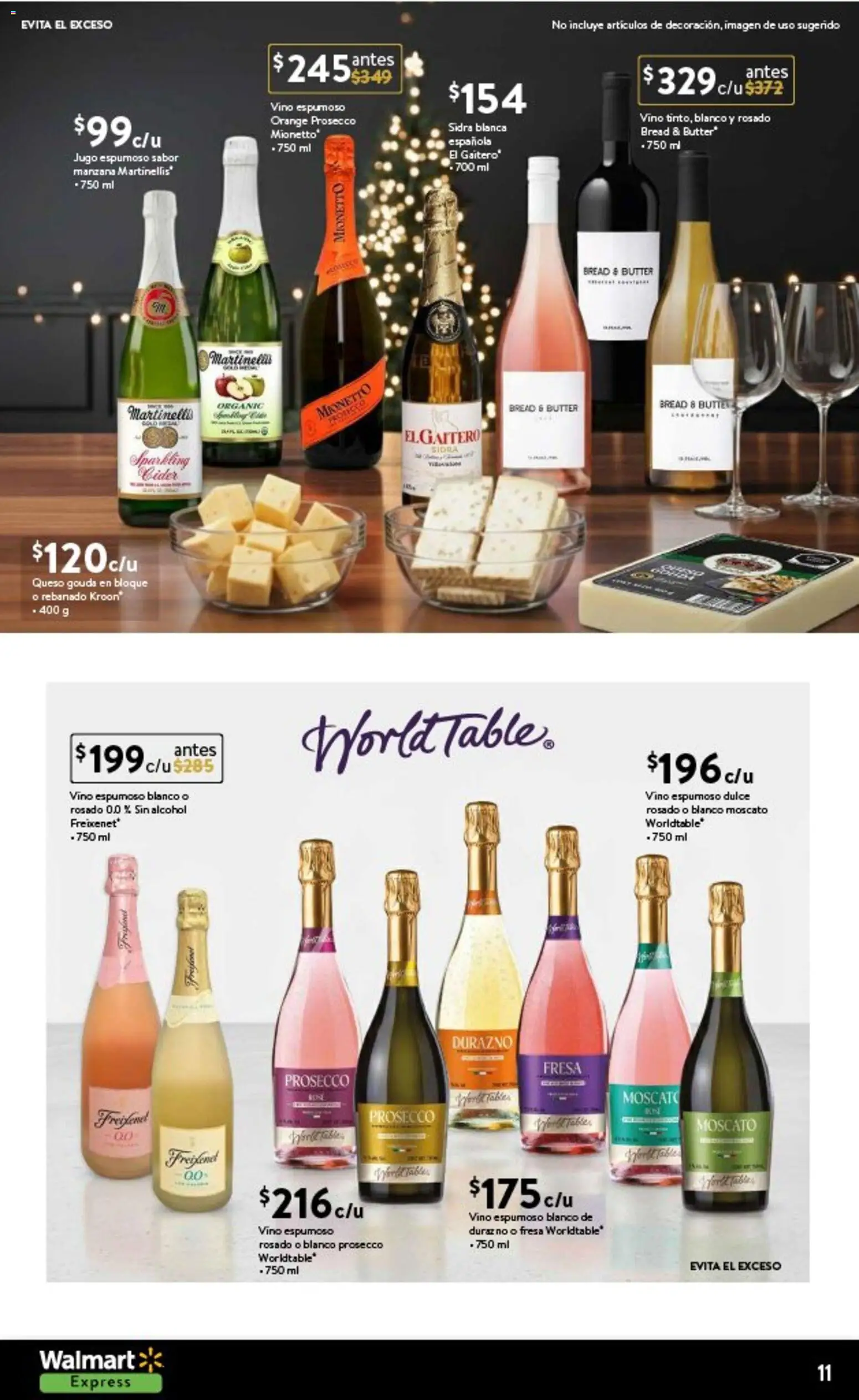 Nuevas ofertas de Walmart Express válidas en toda la República Mexicana desde el 01.12.2025. ¡Encuentra las mejores ofertas en Walmart Express folleto El lujo de compartir! | Página: 11 | Productos: Durazno, Manzana, Queso, Vino