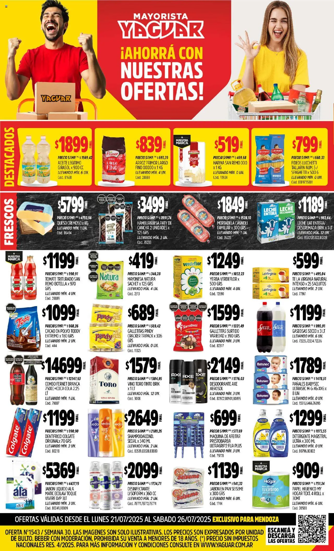 Yaguar - Mendoza │ válido desde el 21.07.2025 | Página: 1 | Productos: Fernet, Jabón, Desodorante, Tomate