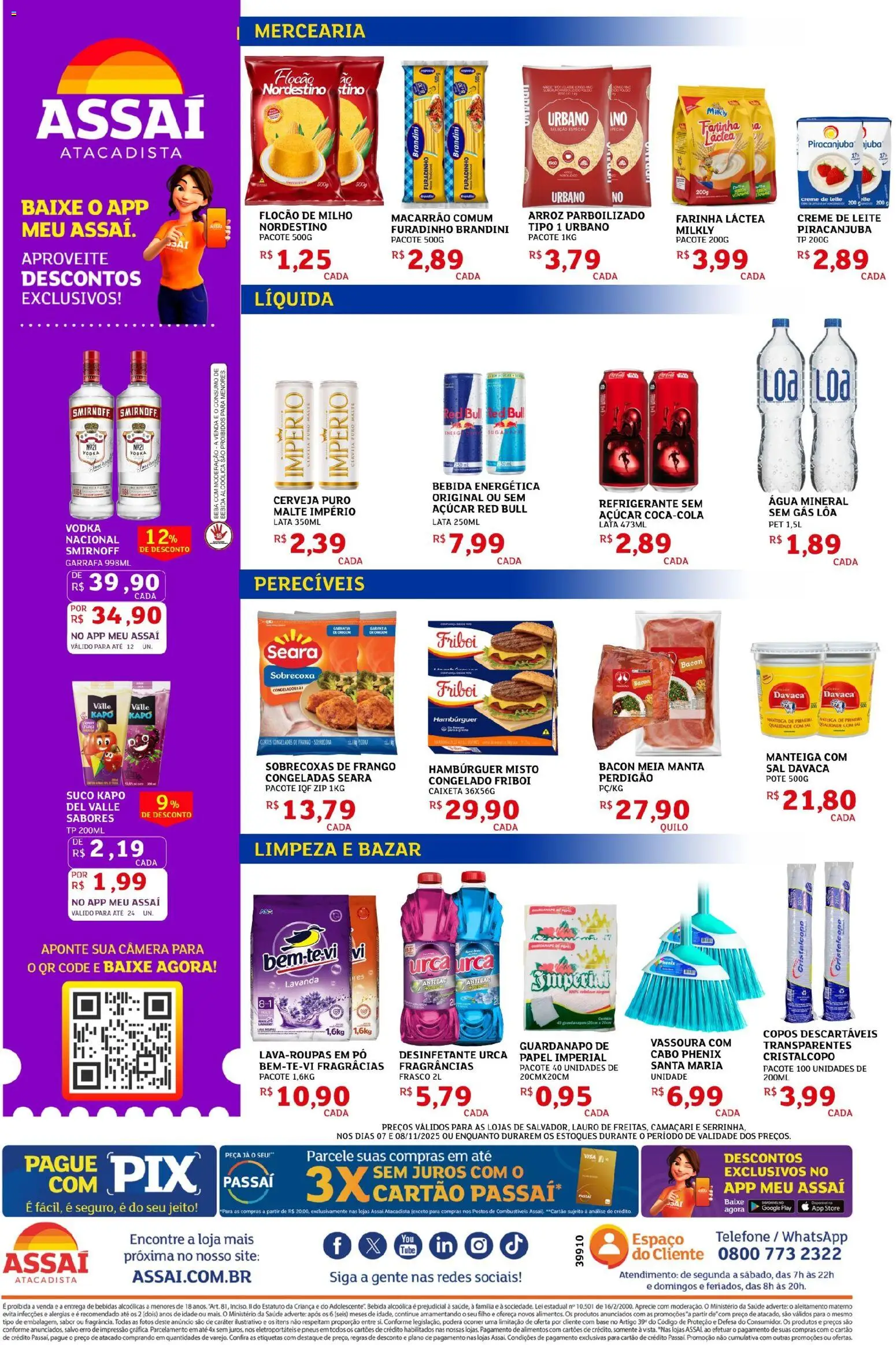Assaí Atacadista Folheto - válido de 07.11.2025 | Página: 2 | Produtos: Farinha láctea, Leite, Base, Copos