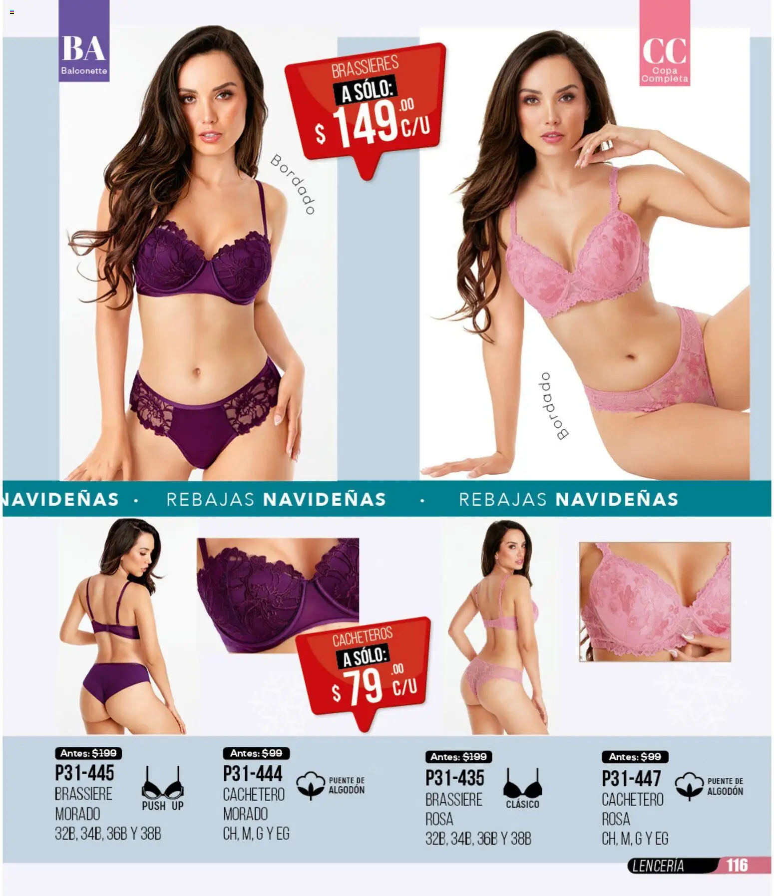 Nuevas ofertas de Cklass válidas en toda la República Mexicana desde el 30.11.2025. ¡Encuentra las mejores ofertas en Cklass catálogo Rebajas Navideñas Ropa! | Página: 117 | Productos: Algodón, Lenceria, Cachetero