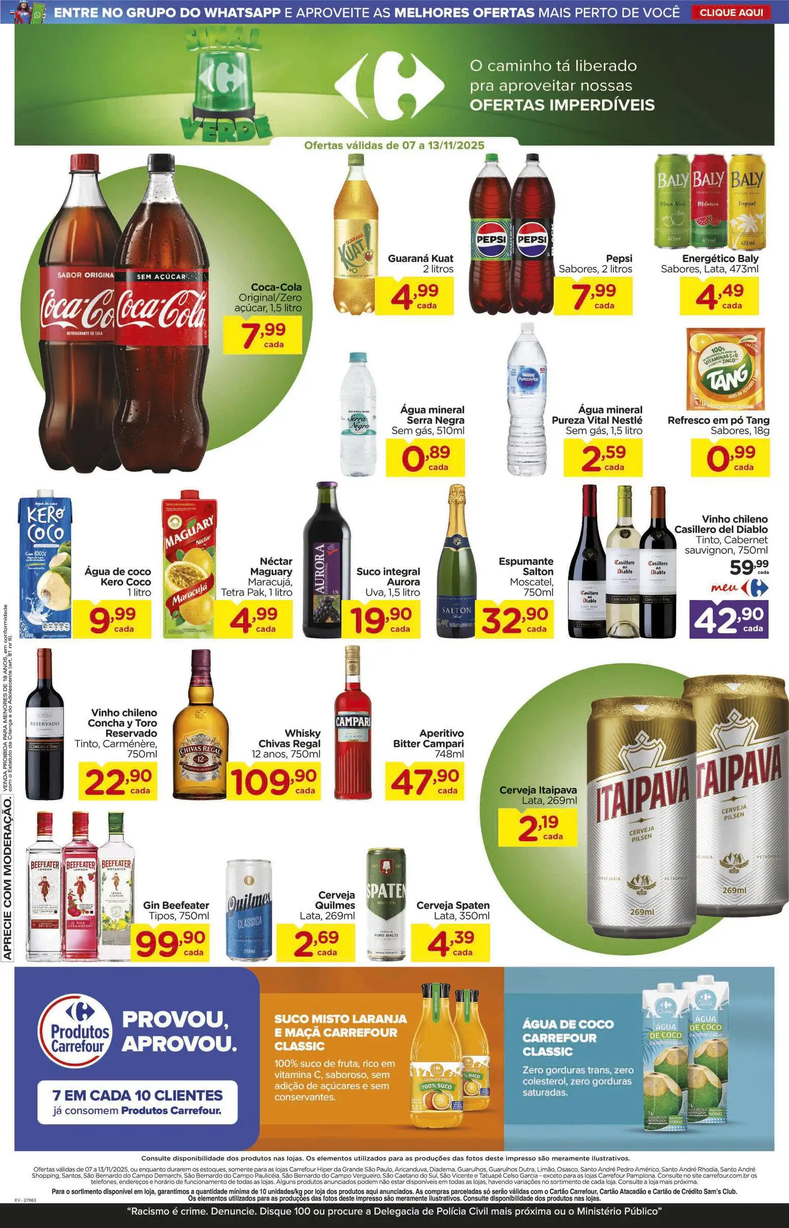 Carrefour Folheto - válido de 07.11.2025 | Página: 7 | Produtos: Maracujá, Cola, Suco, Gin