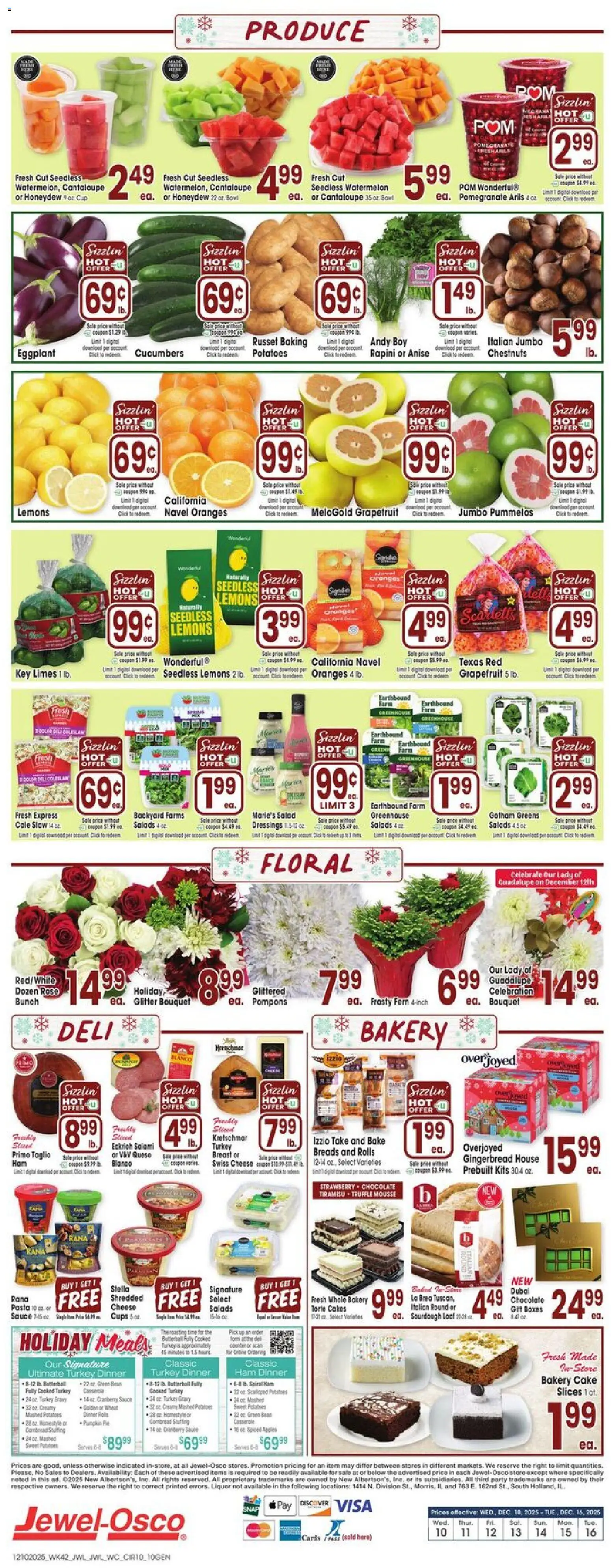 Jewel Osco Weekly Ad - IA - valid from 10.12.2025 | Page: 10 | Products: Bakery, Chocolate, Ham, Salad