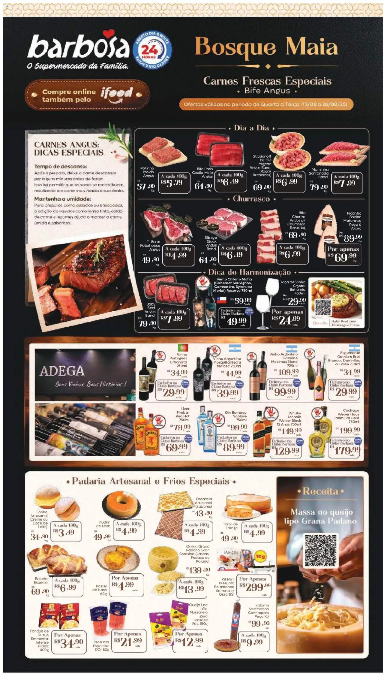 Barbosa Supermercados Folheto - válido de 13.08.2025 | Página: 1 | Produtos: Espumante, Maminha, Manteiga, Carne
