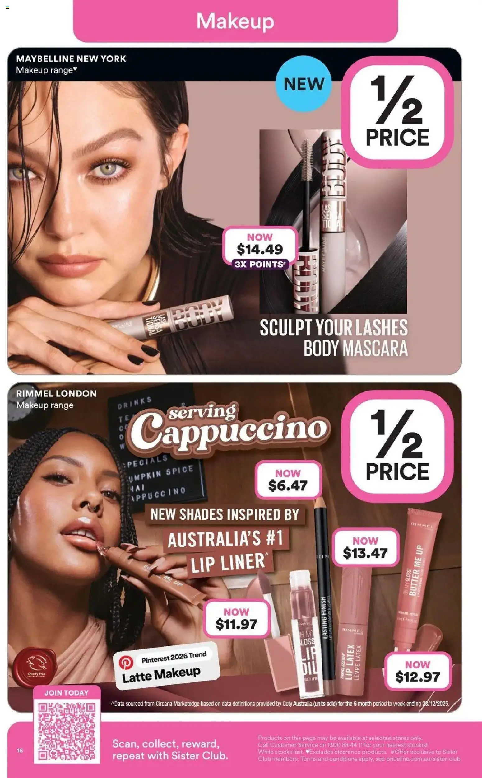 Priceline Pharmacy catalogue - valid from 23.04.2026 | Page: 16 | Products: Butter, Makeup, Pumpkin, Lip liner